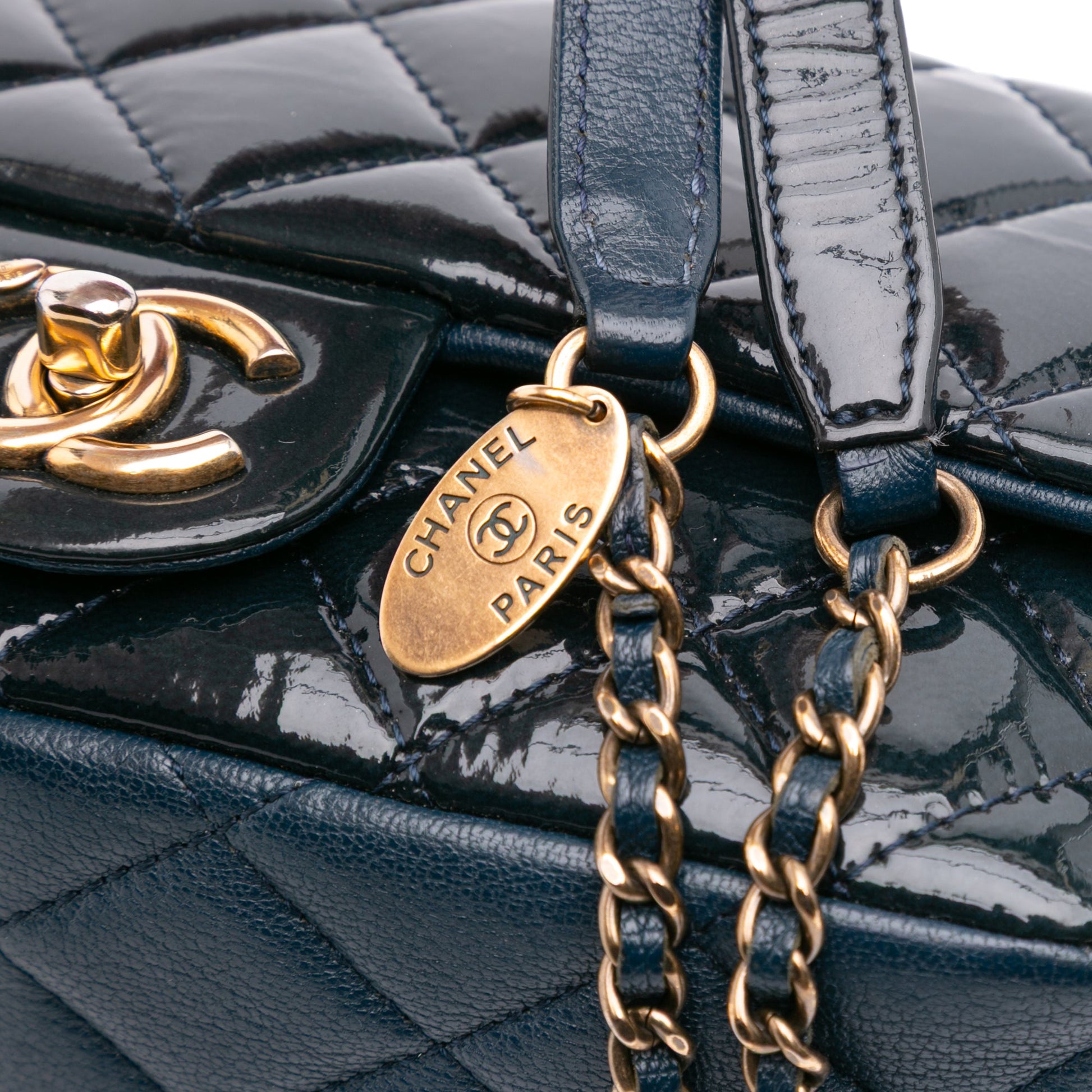 Chanel Paris-Salzburg Small Patent and Goatskin CC Eyelet Flap