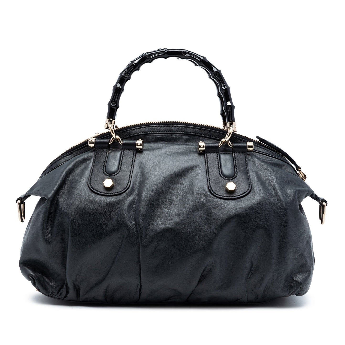 Gucci Leather Bamboo Dialux Pop Satchel