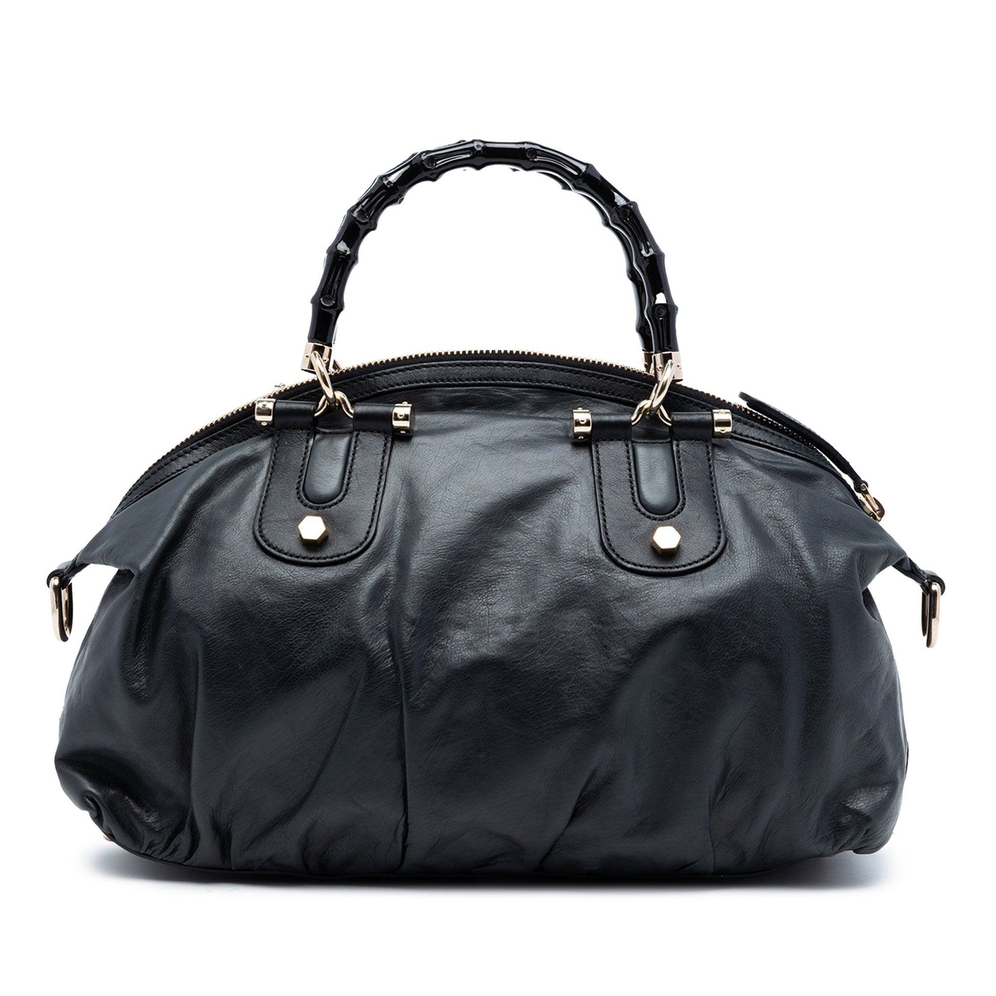 Gucci Leather Bamboo Dialux Pop Satchel