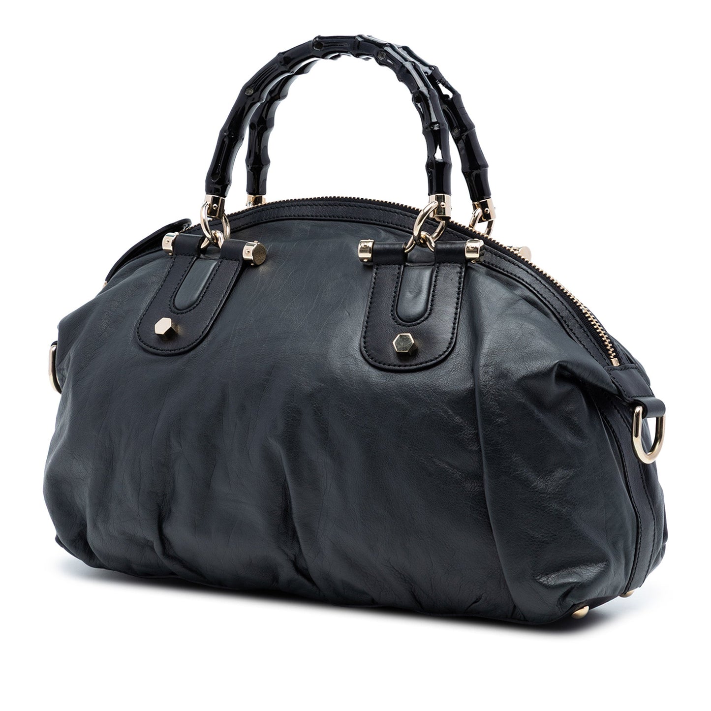Gucci Leather Bamboo Dialux Pop Satchel