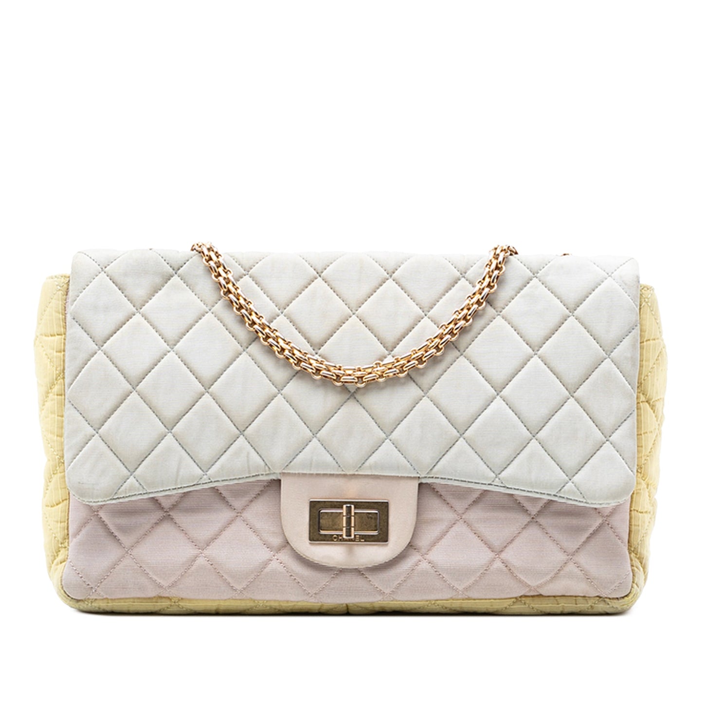 Tricolor Quilted Nylon Reissue 2.55 Single Flap 227