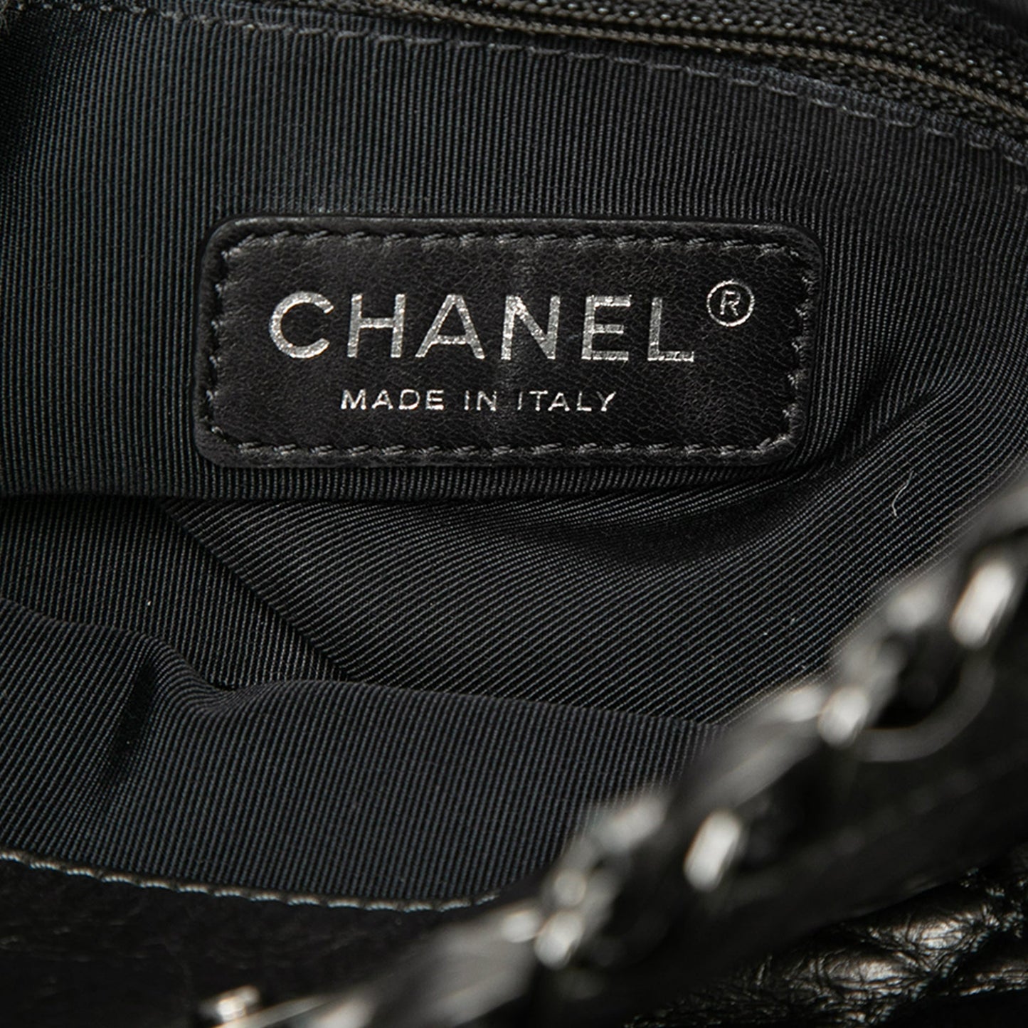 Chanel Large Glazed Calfskin Quilted Chain Me Tote