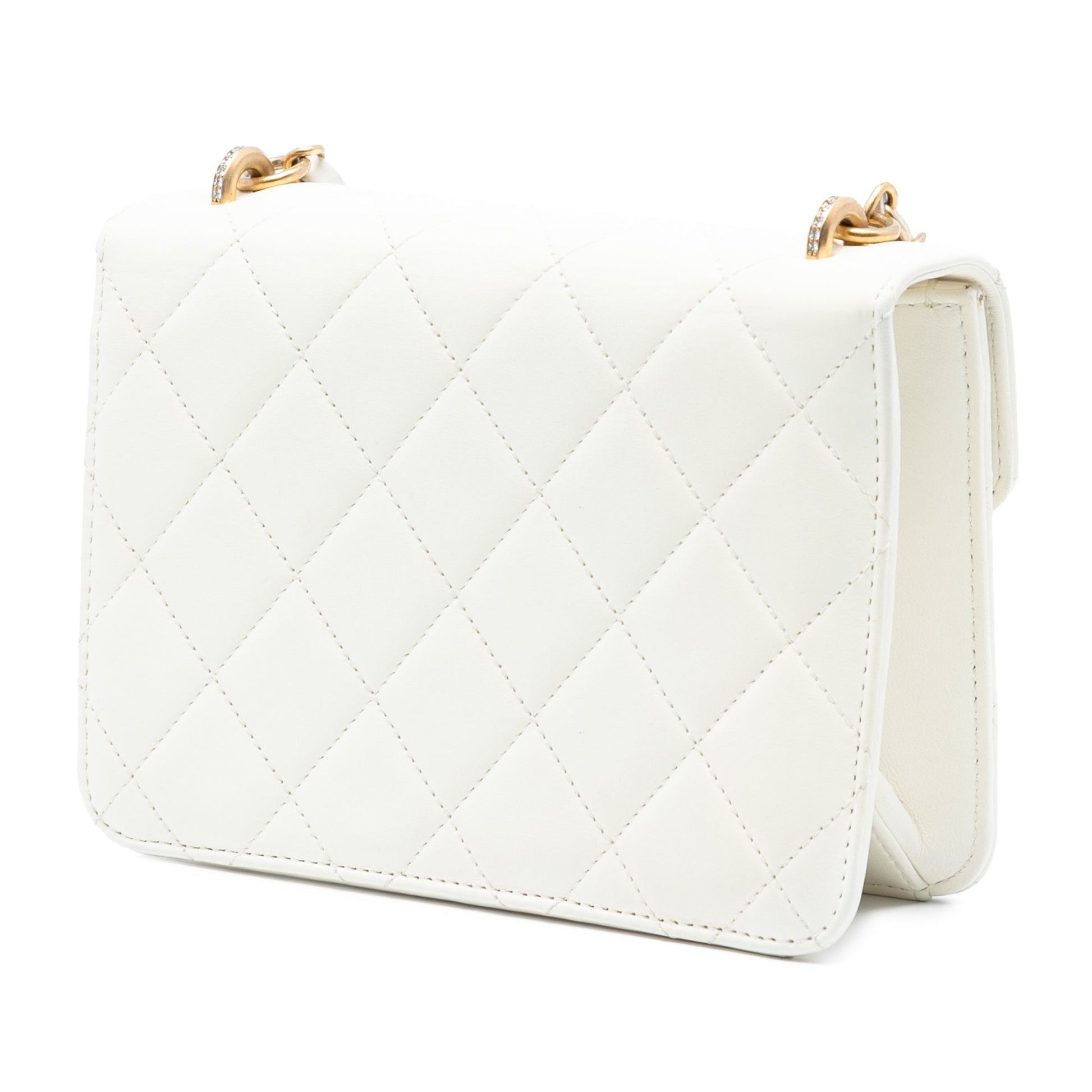 Chanel Quilted Lambskin Crystal Geometric CC Frame Flap