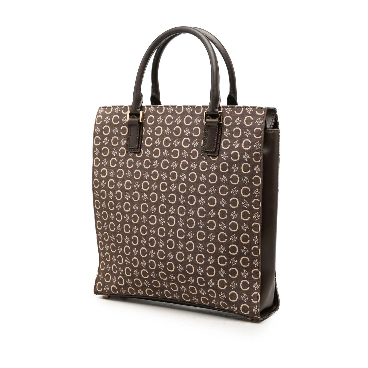 Celine C Macadam Canvas Tote — Brown