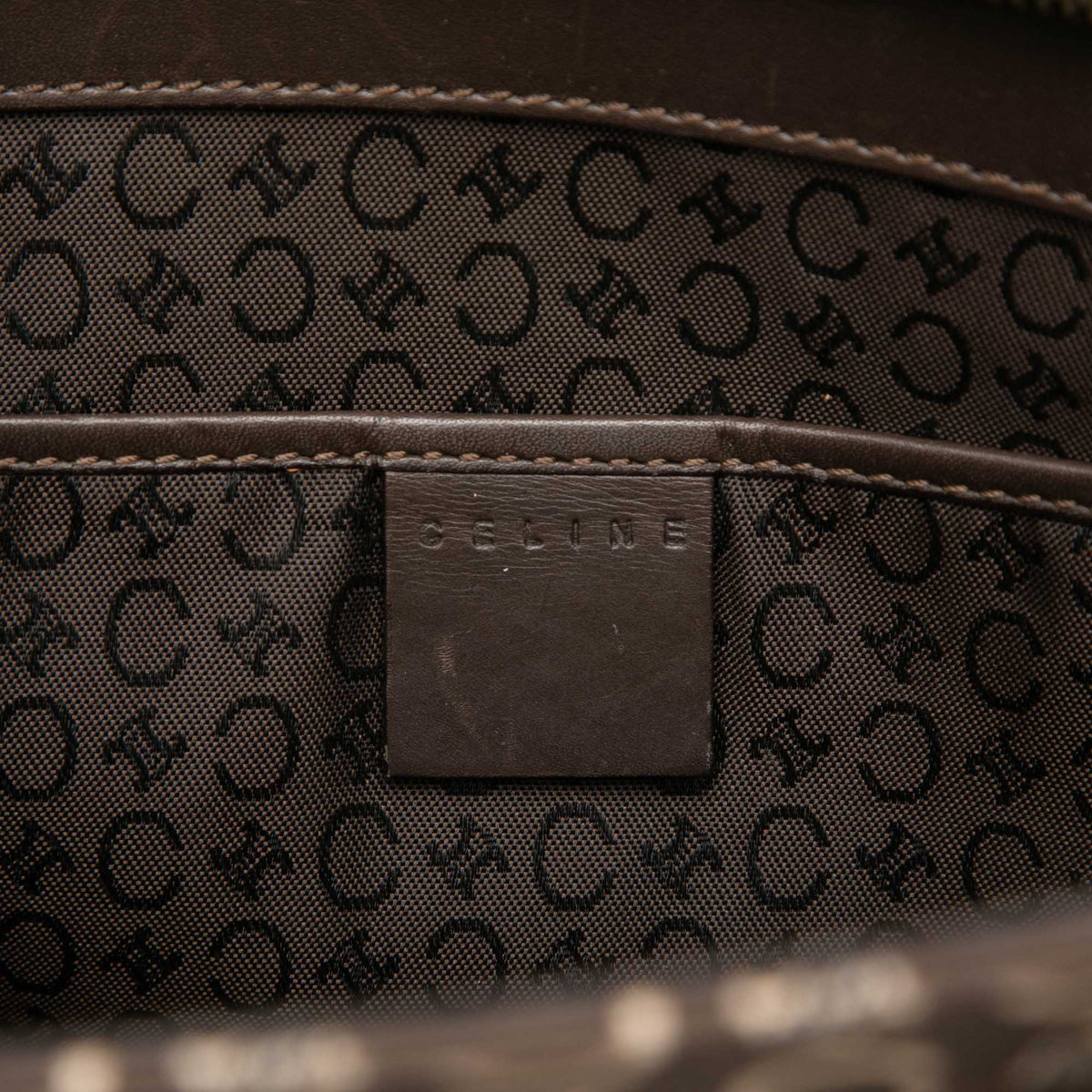 Celine C Macadam Canvas Tote — Brown