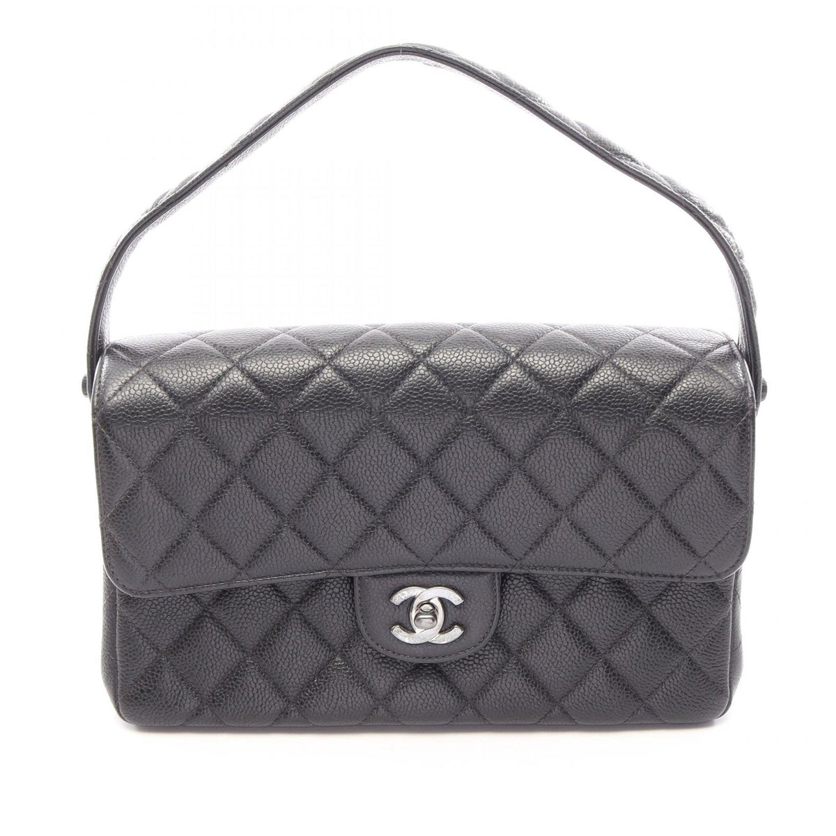 Chanel Quilted Caviar Double Sided Flap — Black