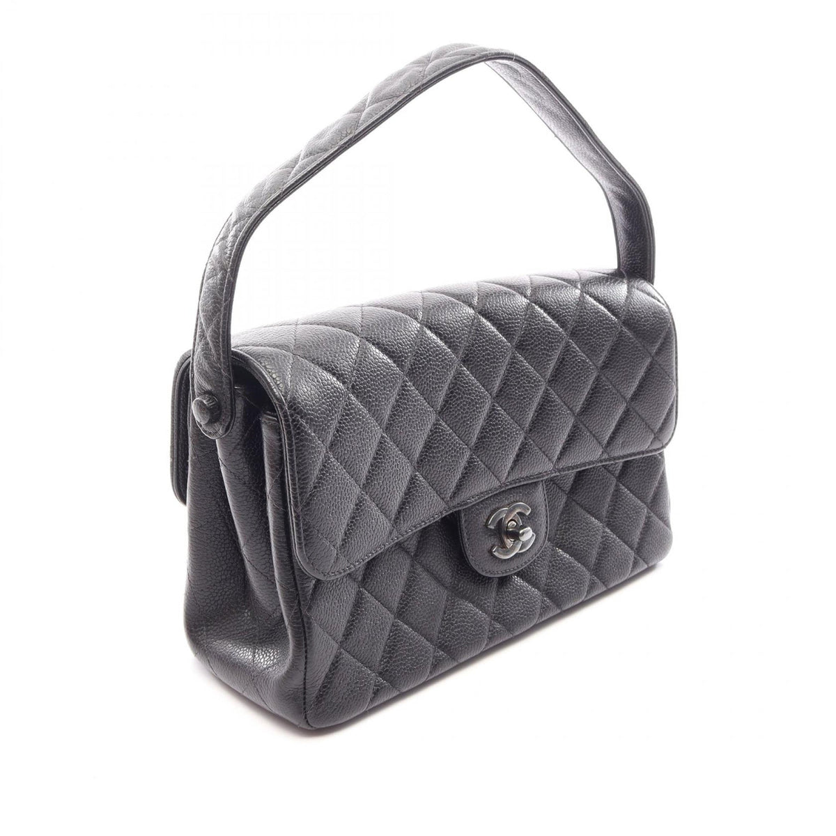 Chanel Quilted Caviar Double Sided Flap — Black