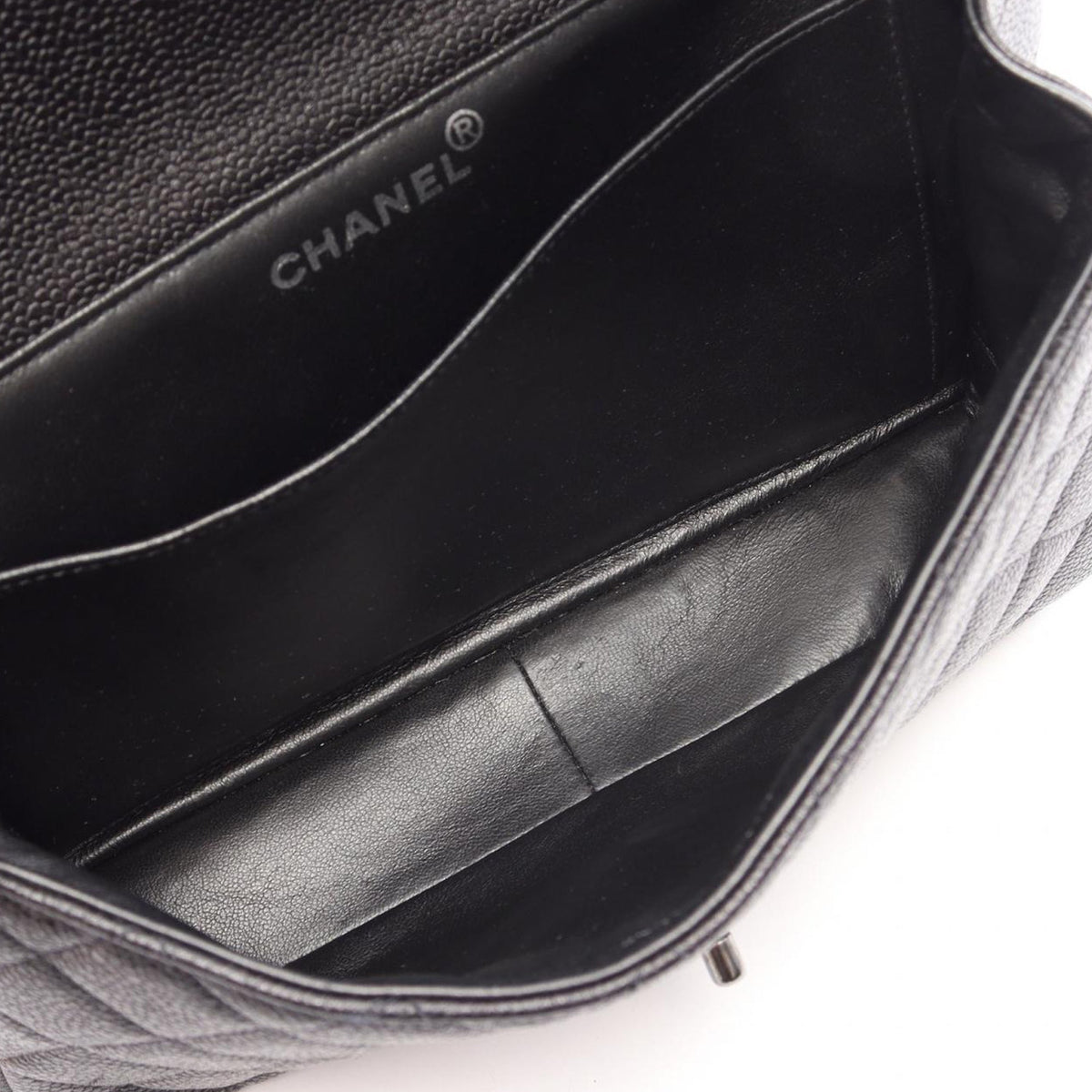 Chanel Quilted Caviar Double Sided Flap — Black