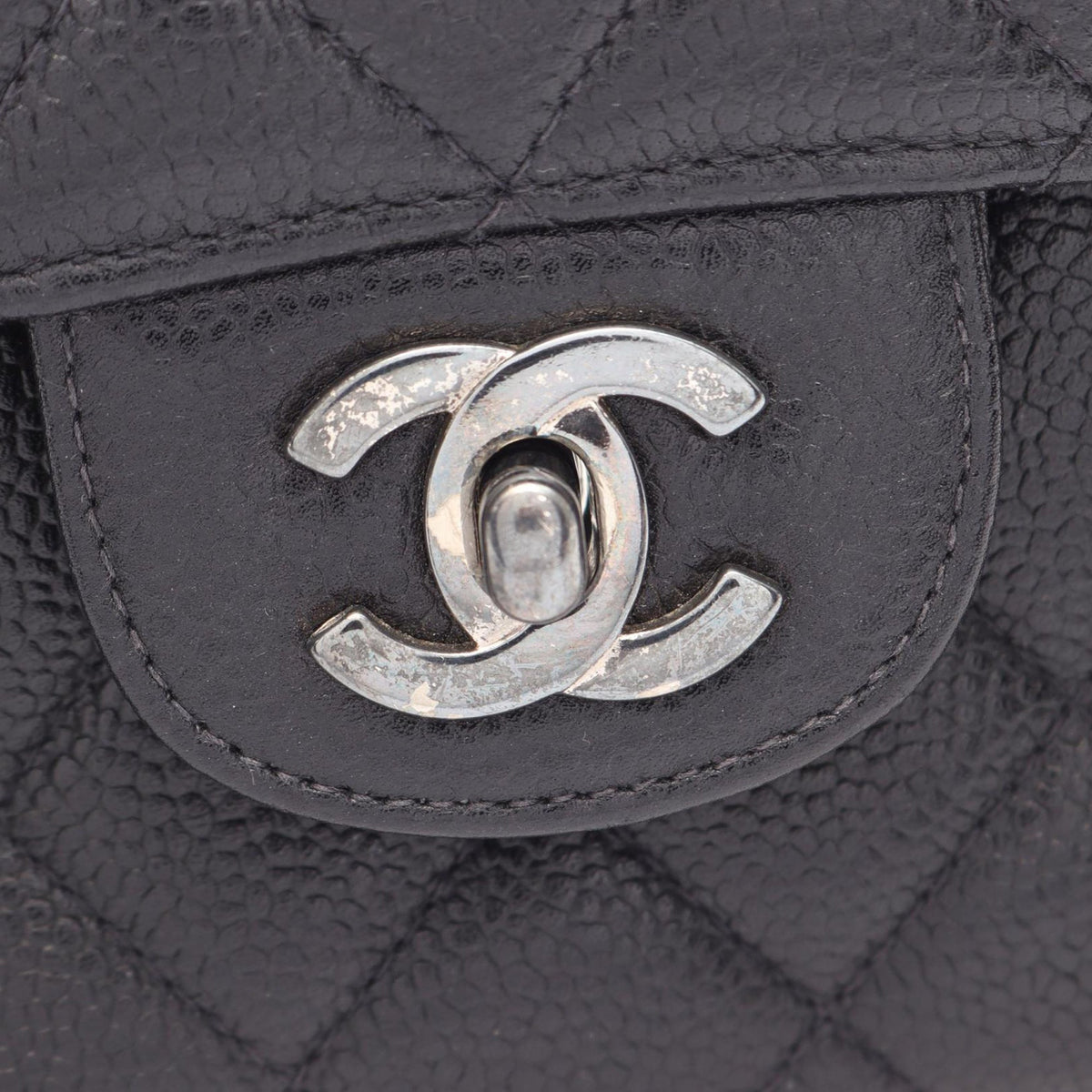 Chanel Quilted Caviar Double Sided Flap — Black