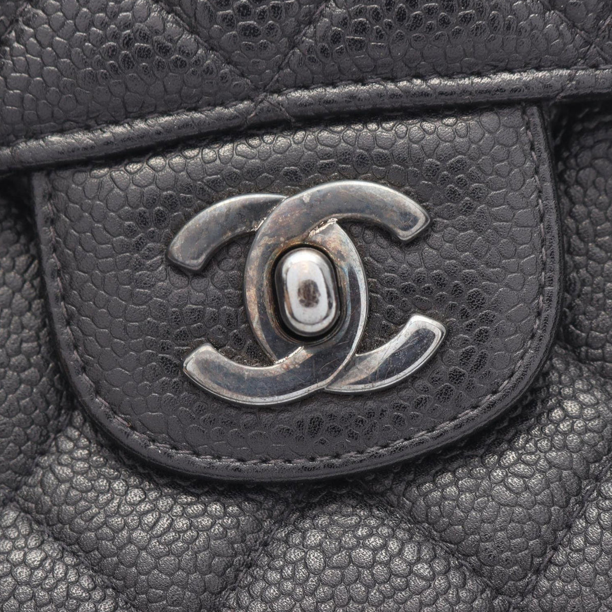 Chanel Quilted Caviar Double Sided Flap — Black
