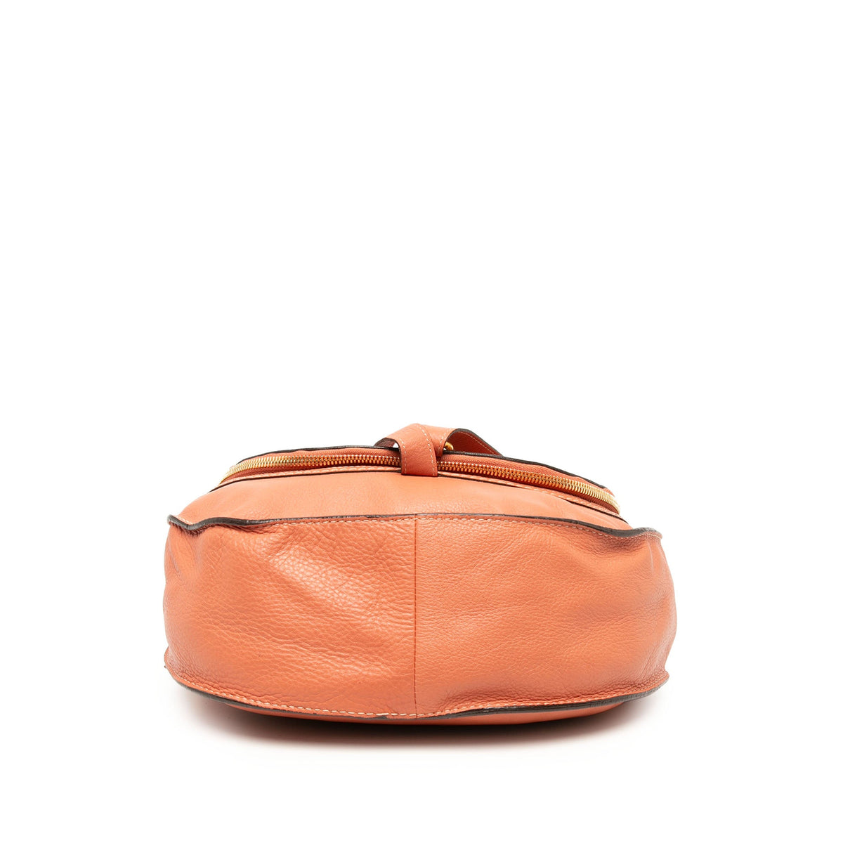 Chloé Medium Grained Calfskin Marcie Saddle Crossbody — Orange