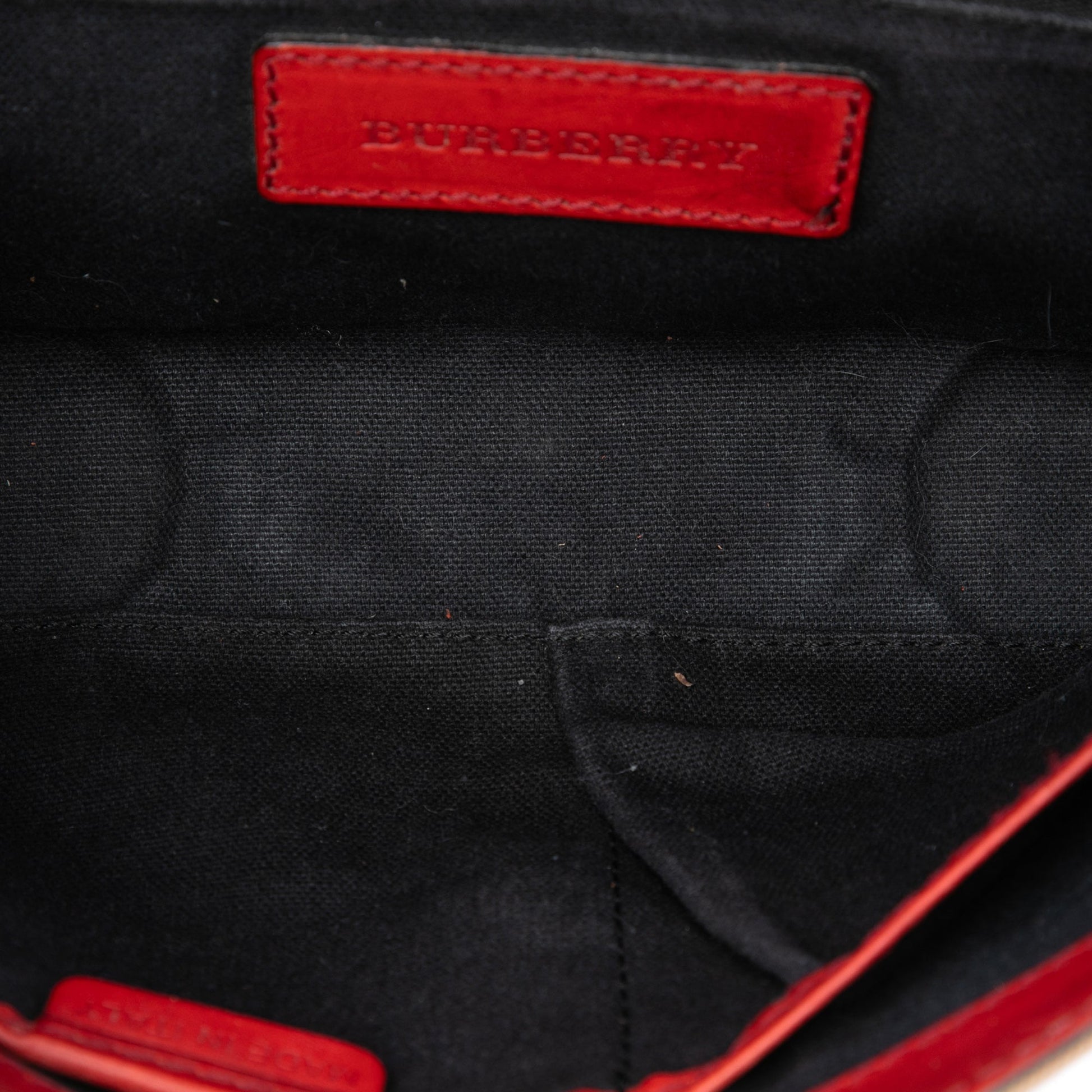 Burberry Leather and House Check Canvas Bridle Abbott Crossbody