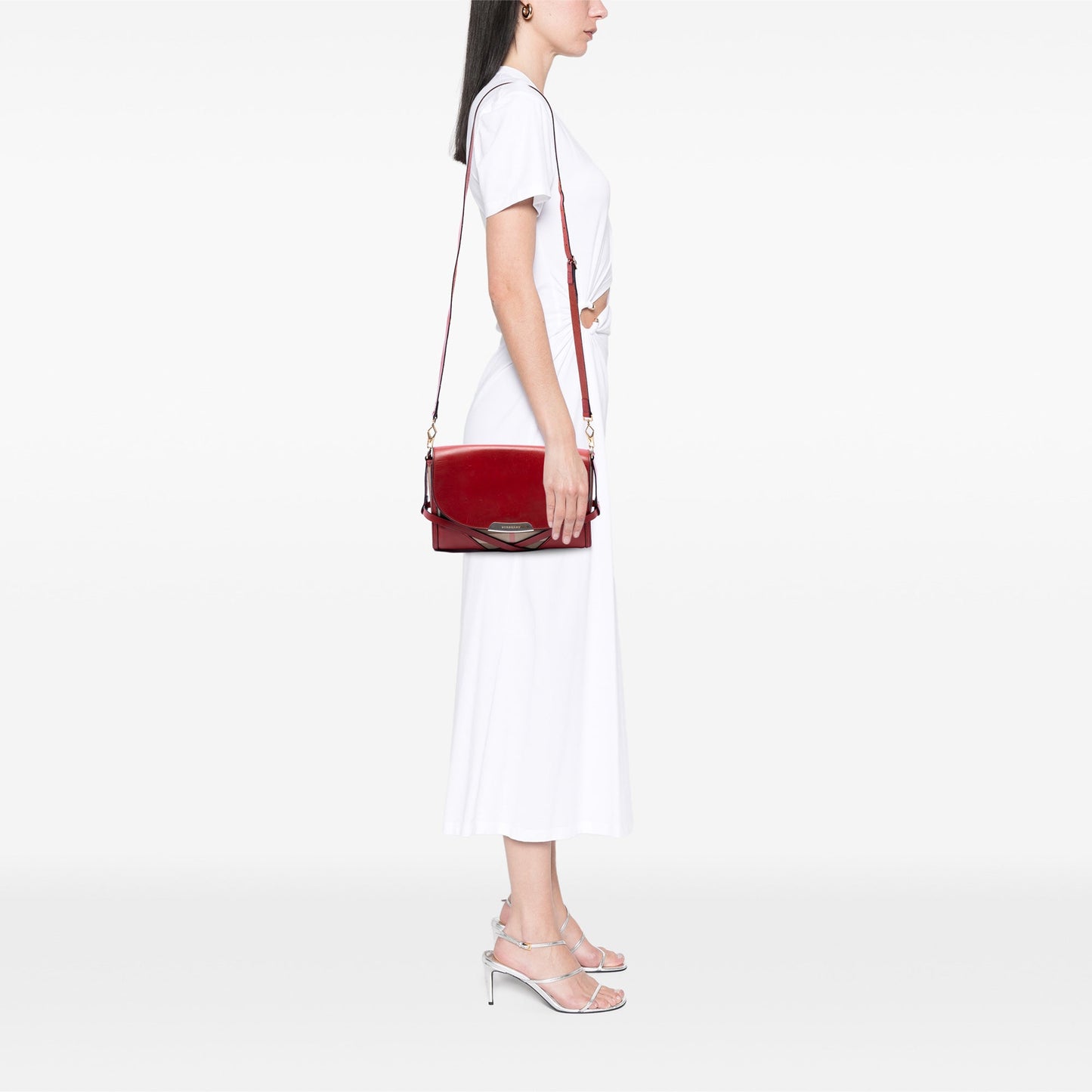 Burberry Leather and House Check Canvas Bridle Abbott Crossbody