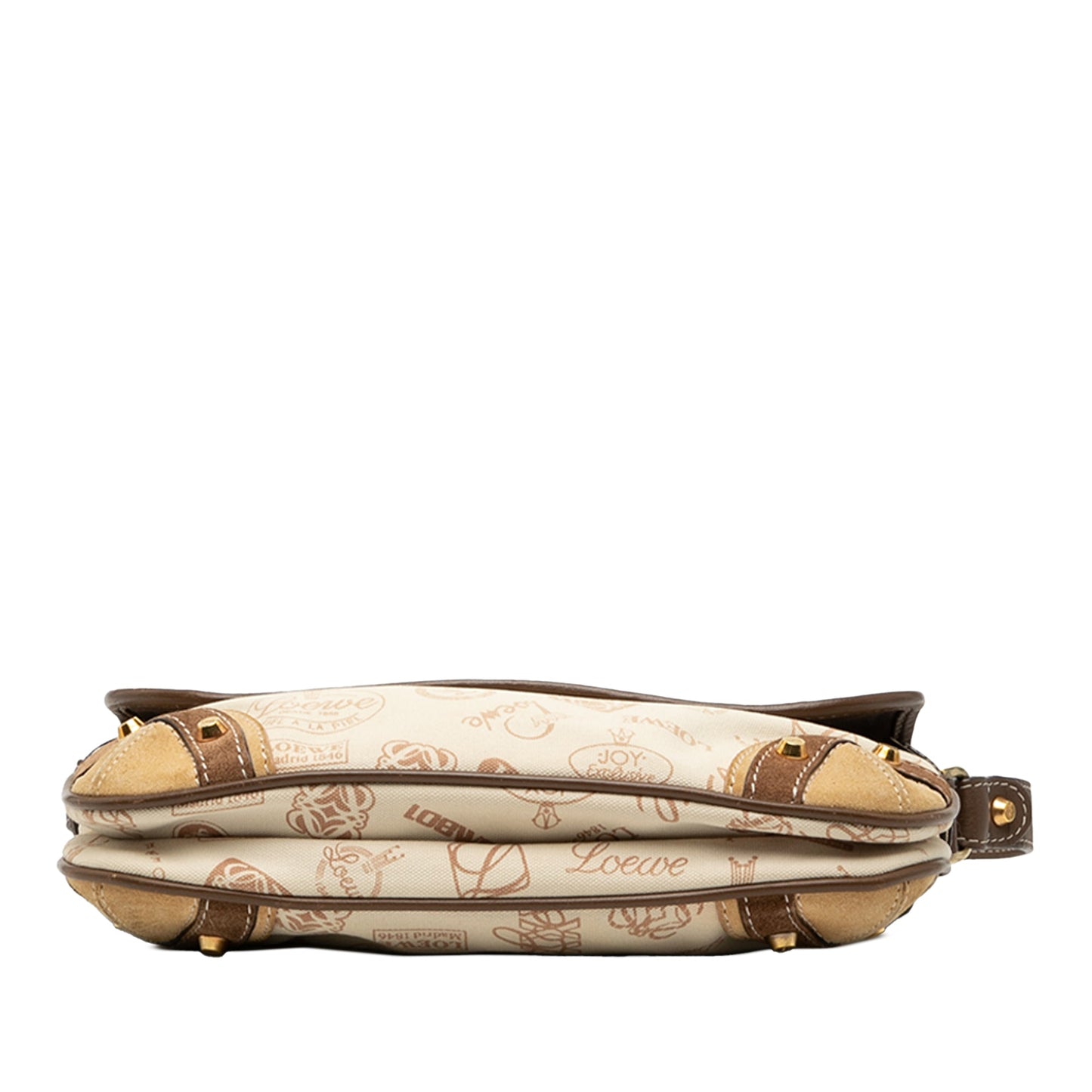LOEWE 160th Anniversary Suede Trimmed Canvas Flap Shoulder Bag
