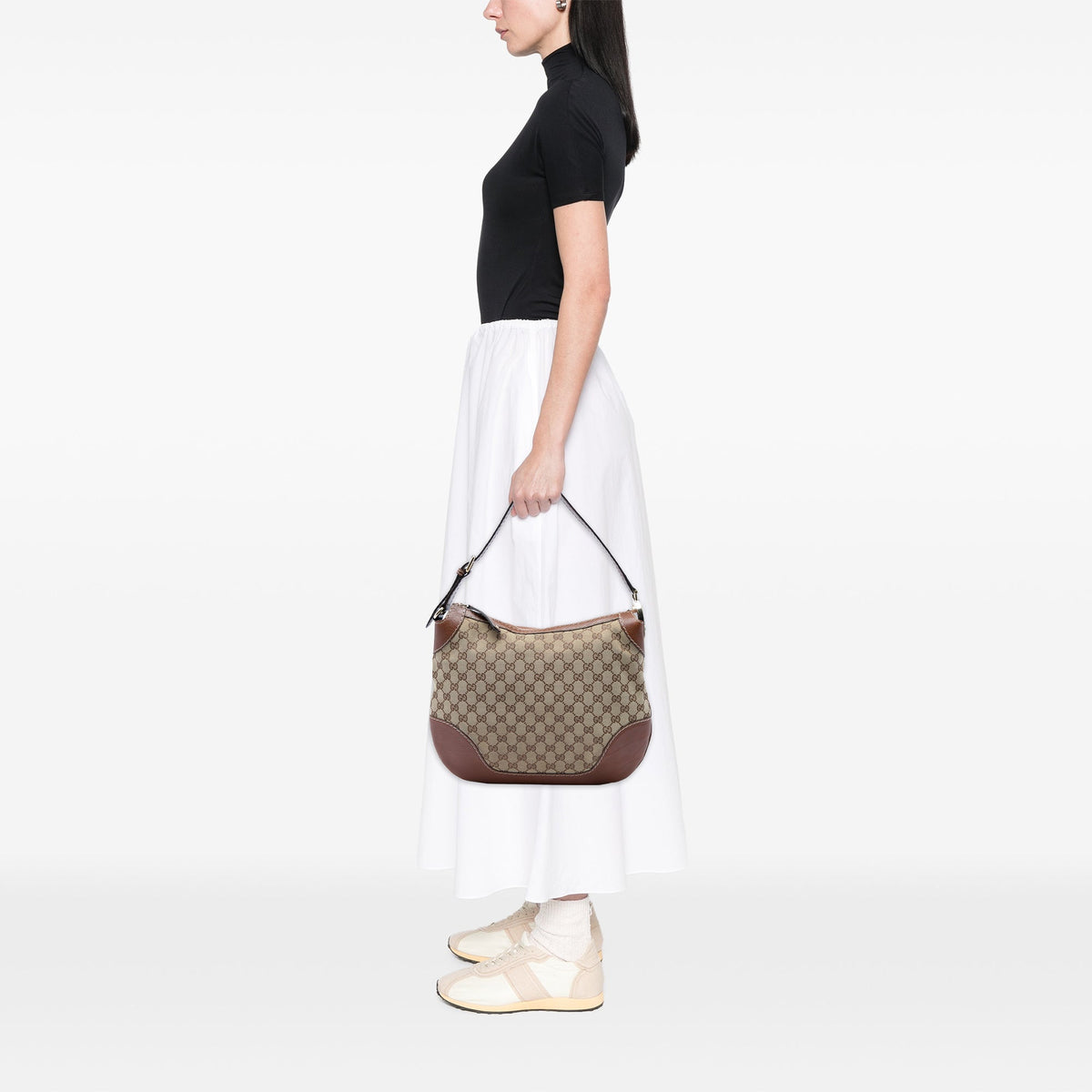 Gucci GG Canvas Charlotte Hobo — Beige