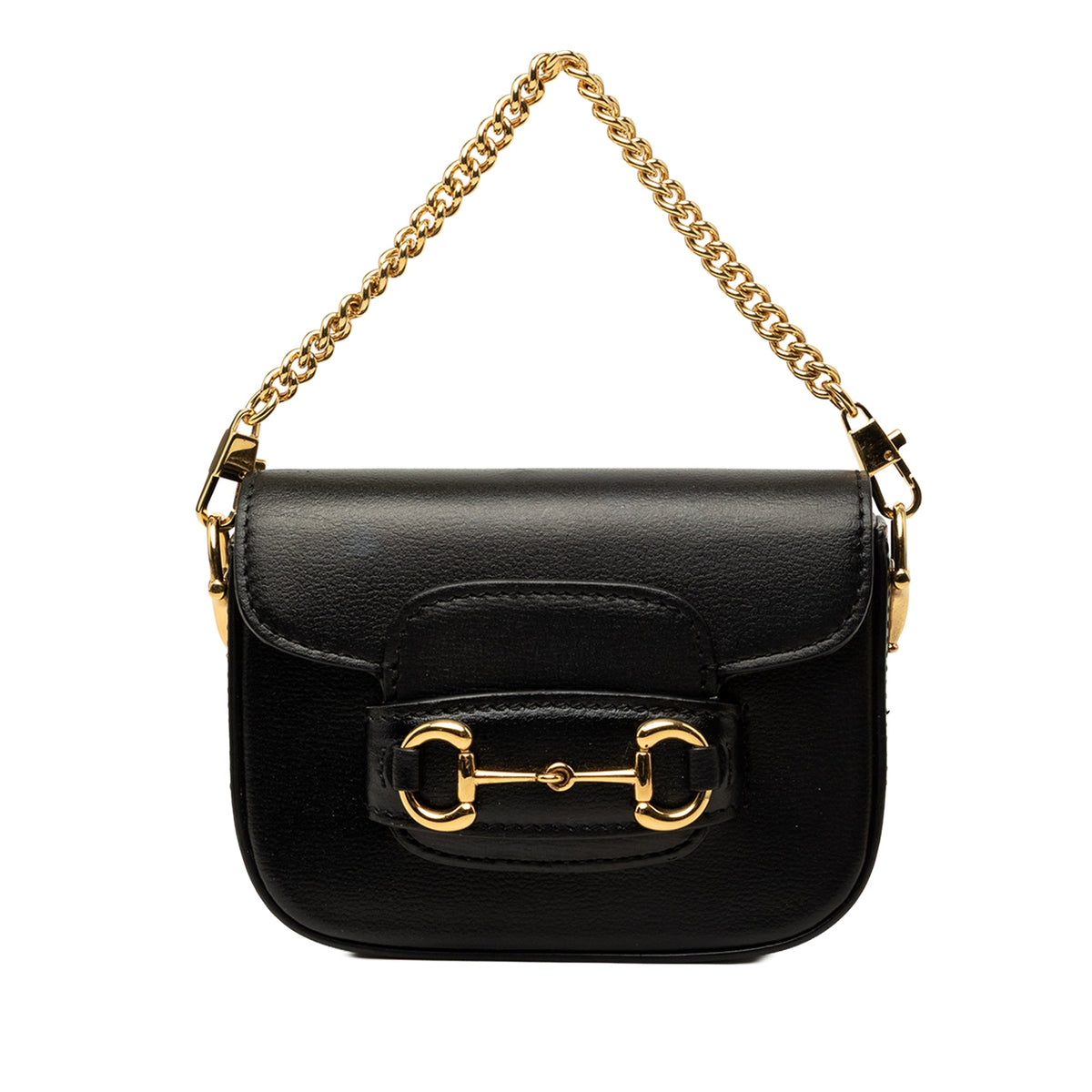 Gucci Mini Calfskin Web Horsebit 1955 Satchel — Black
