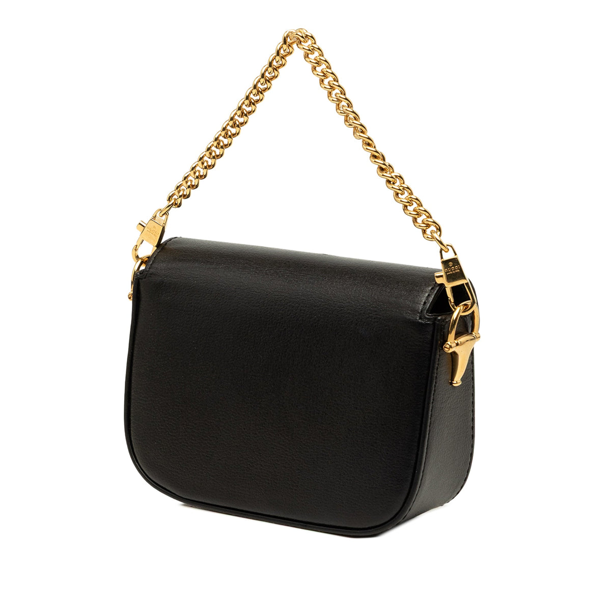Gucci Mini Calfskin Web Horsebit 1955 Satchel — Black