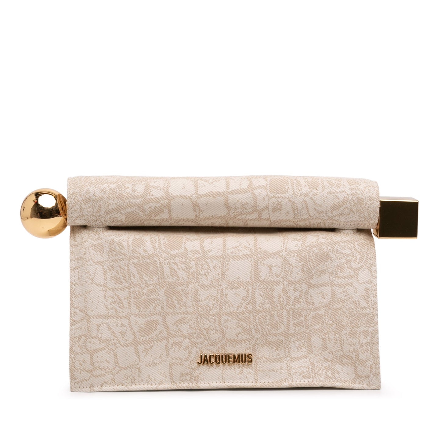 Croc Printed Denim La Pochette Rond Carre Clutch