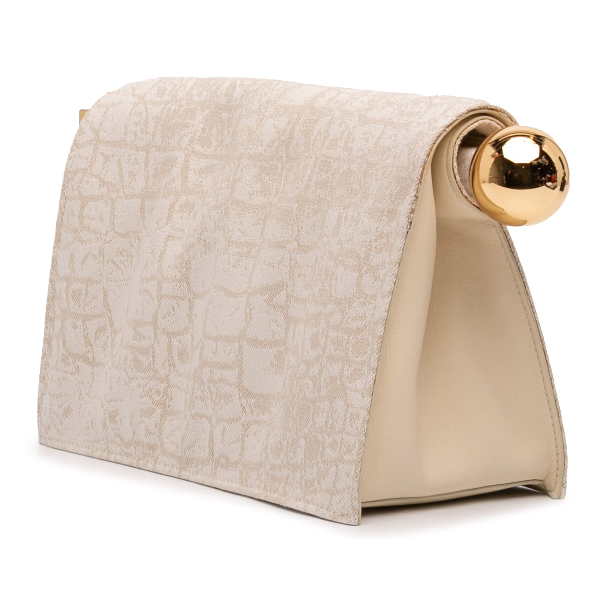 Croc Printed Denim La Pochette Rond Carre Clutch