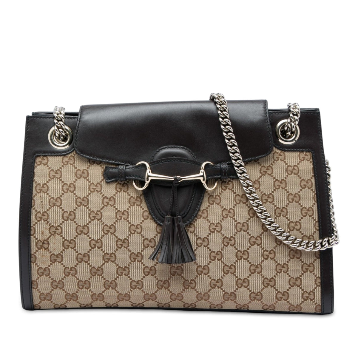 Gucci Large GG Canvas Emily Shoulder Bag — Beige
