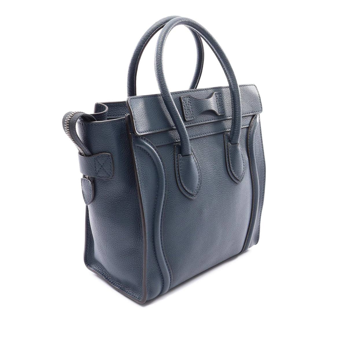 Celine Micro Leather Luggage Tote — Blue