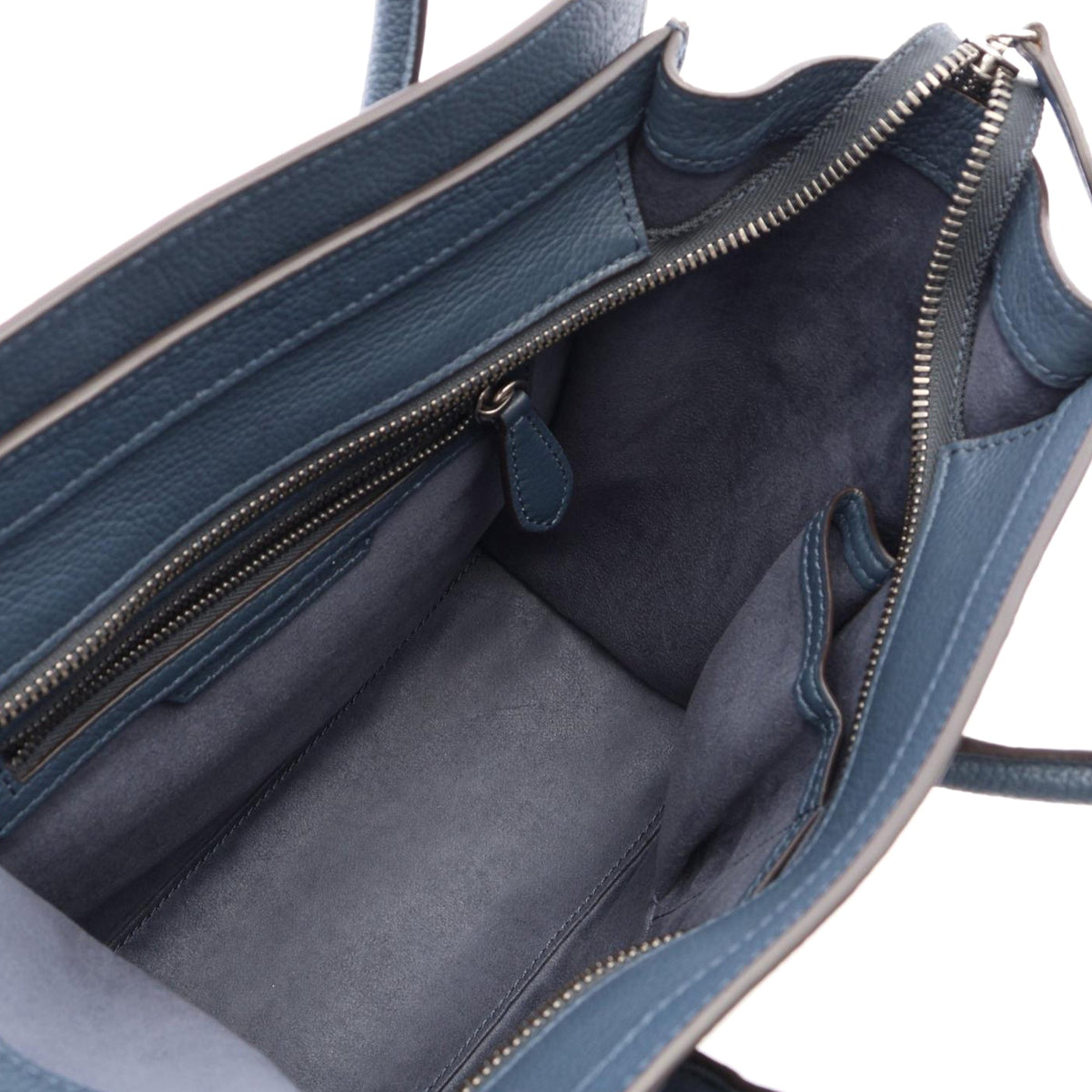 Celine Micro Leather Luggage Tote — Blue