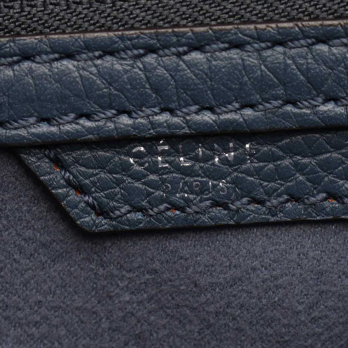 Celine Micro Leather Luggage Tote — Blue