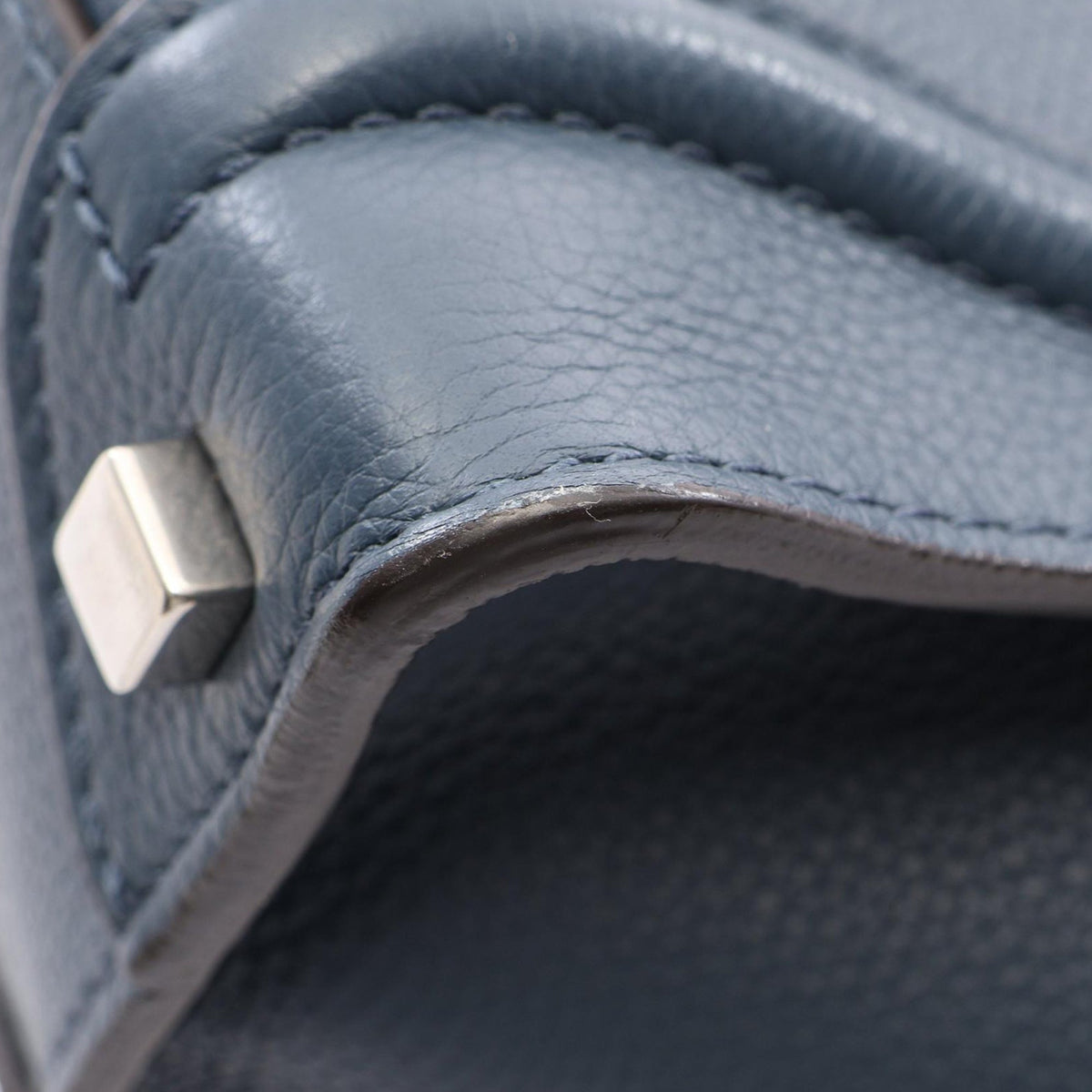 Celine Micro Leather Luggage Tote — Blue