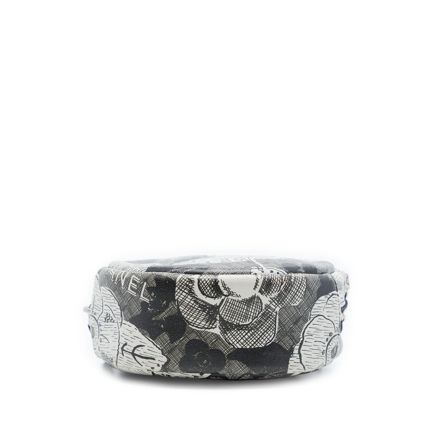 Chanel CC Calfskin Floral Round Clutch with Chain