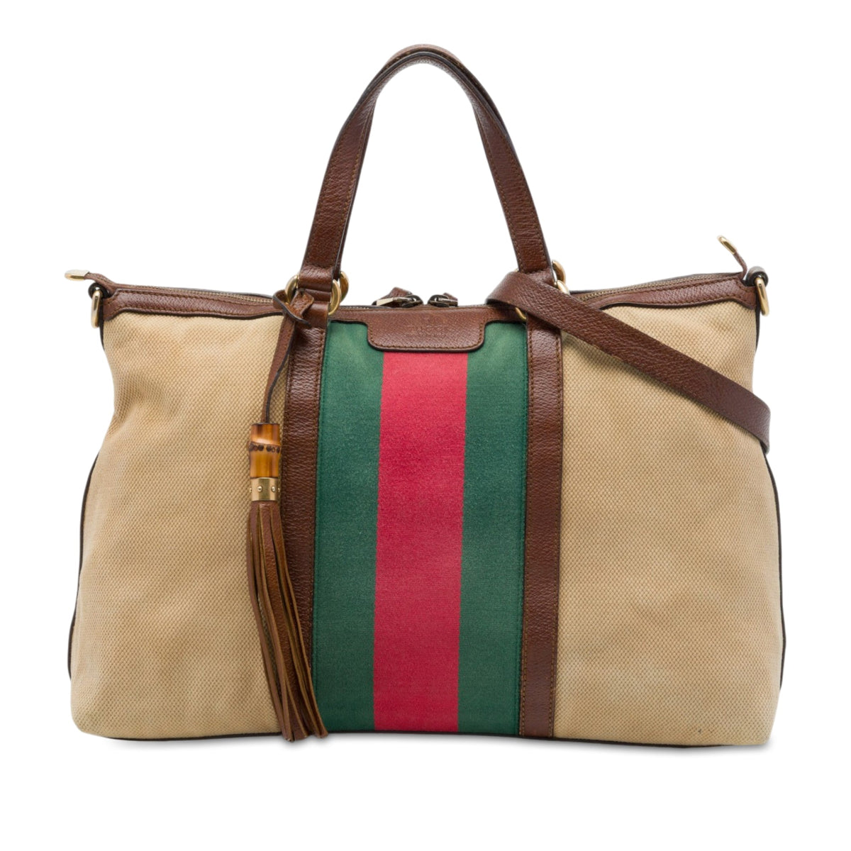 Gucci Medium Canvas Web Rania Top Handle Bag
