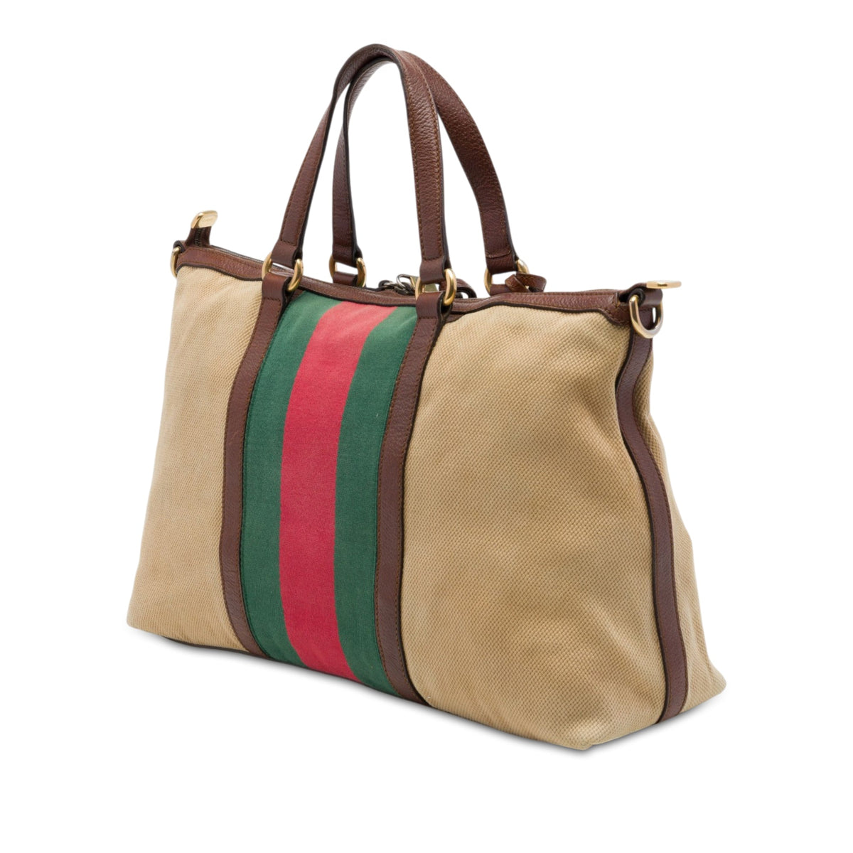 Gucci Medium Canvas Web Rania Top Handle Bag