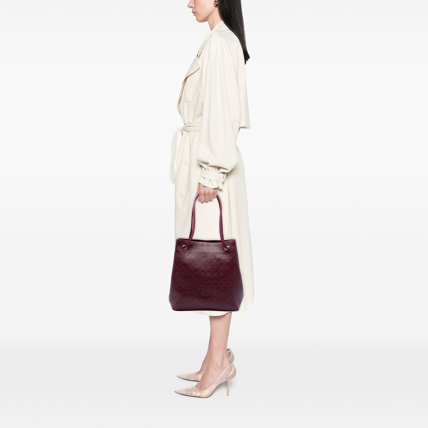 Horsebit Embossed Leather Gifford Tote