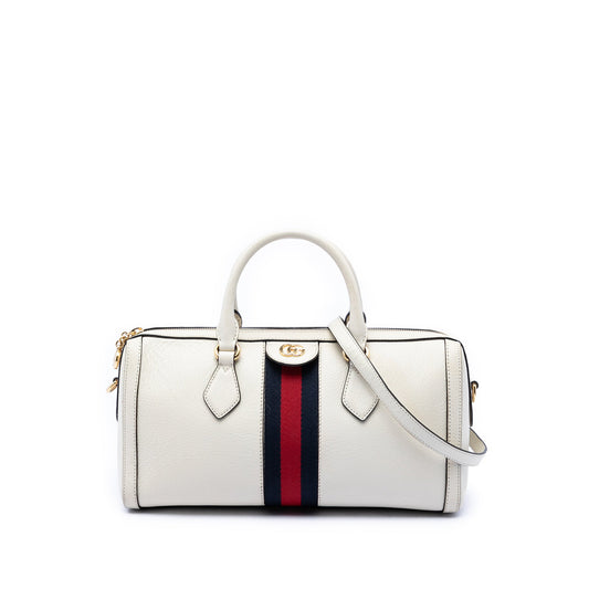 Gucci Medium Calfskin Web Ophidia Top Handle Bag