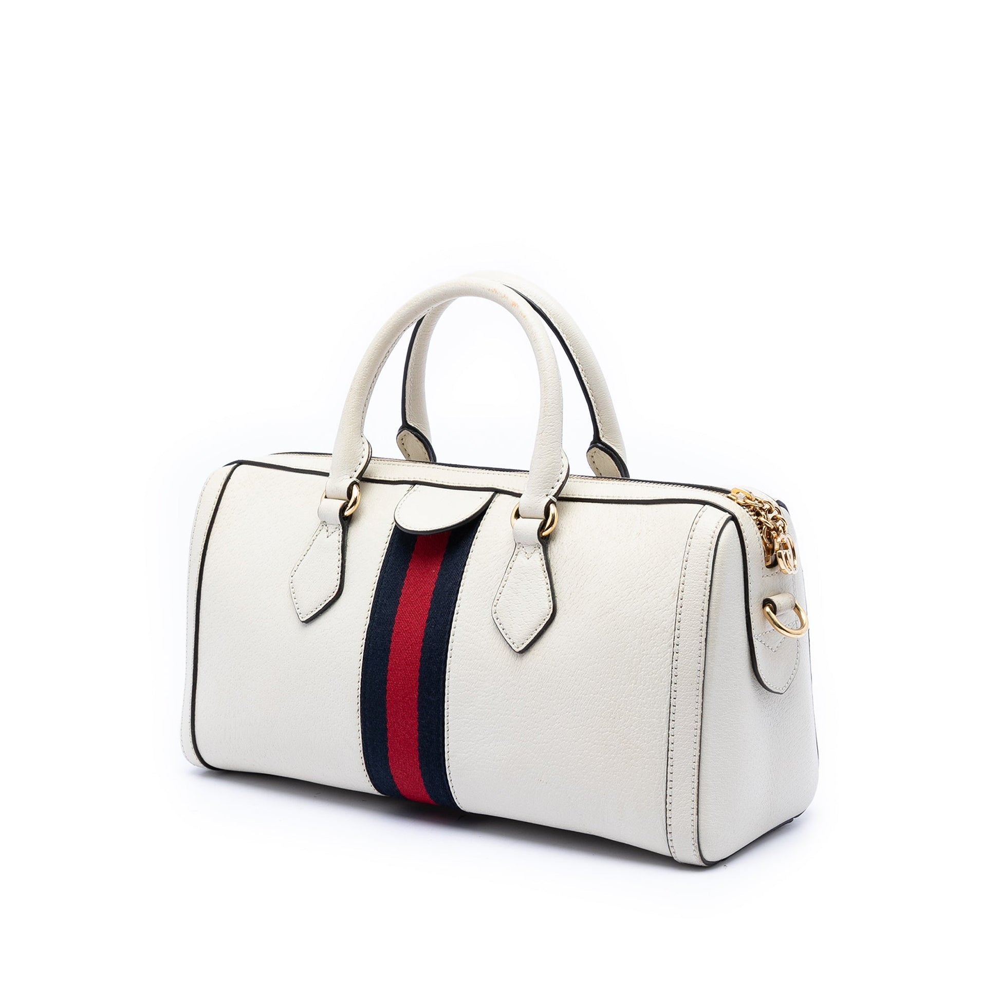 Gucci Medium Calfskin Web Ophidia Top Handle Bag