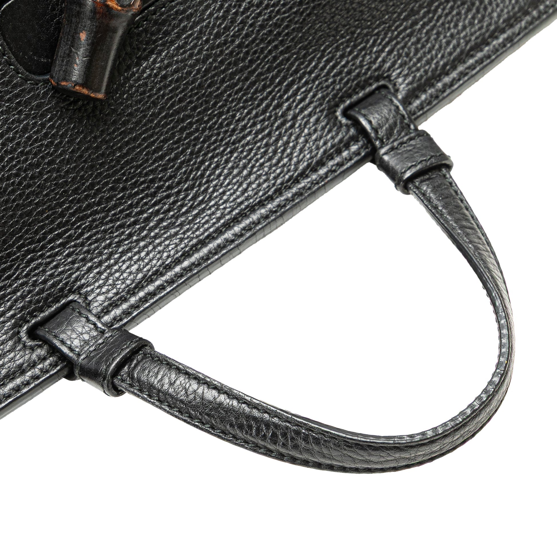 Gucci Medium Leather Bamboo Daily Satchel