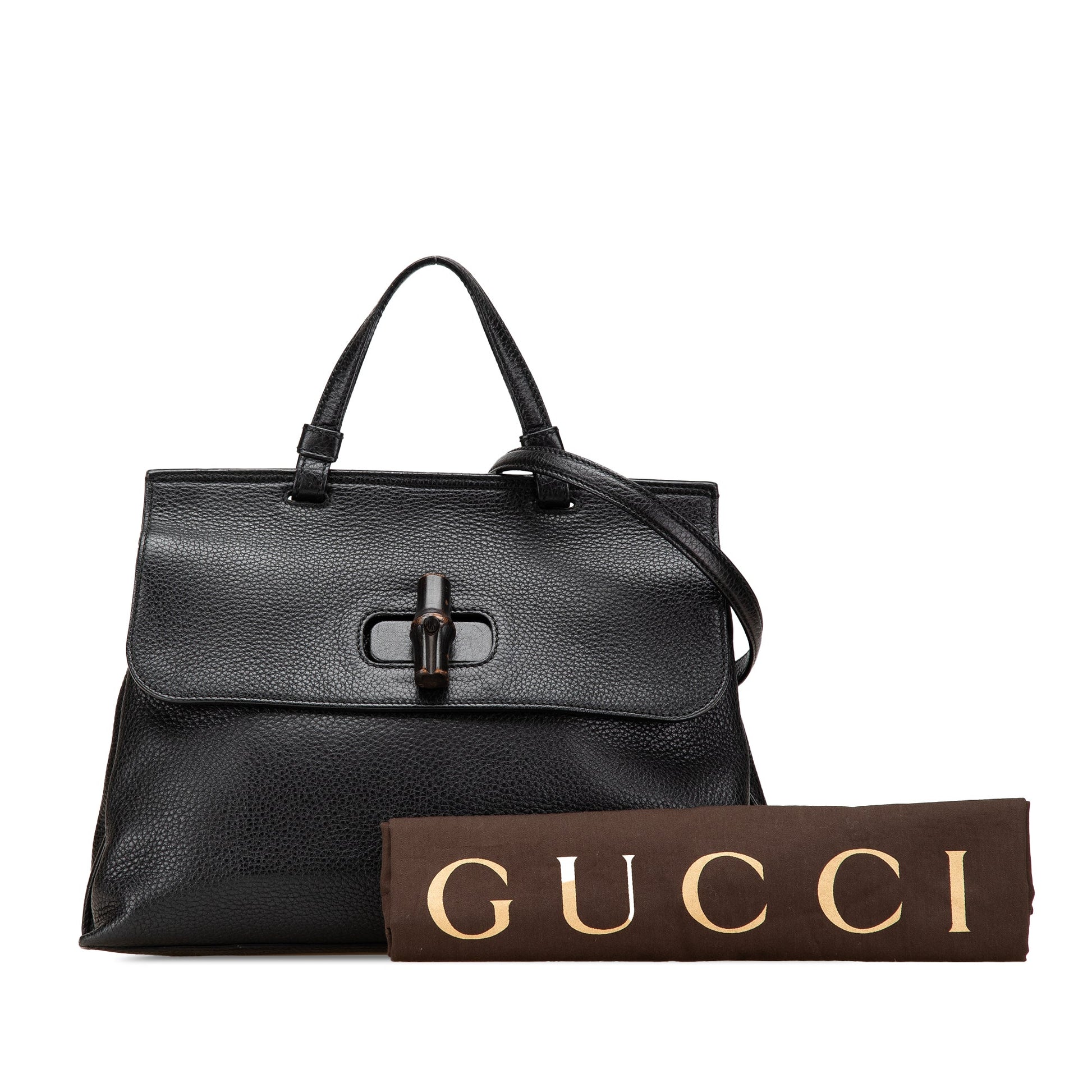 Gucci Medium Leather Bamboo Daily Satchel
