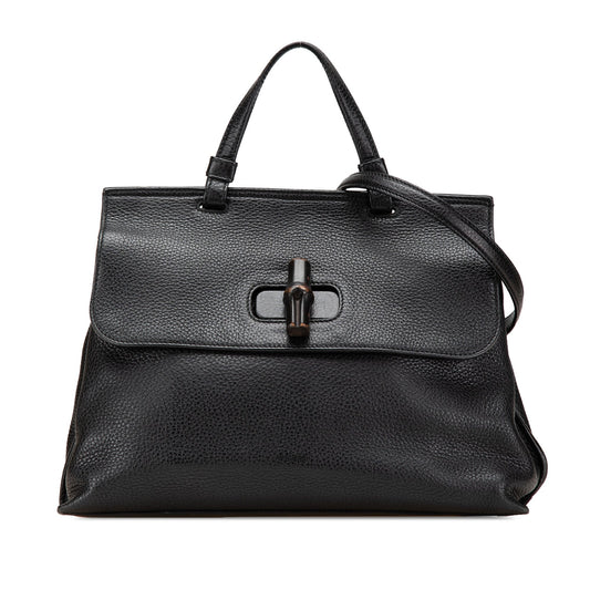 Gucci Medium Leather Bamboo Daily Satchel