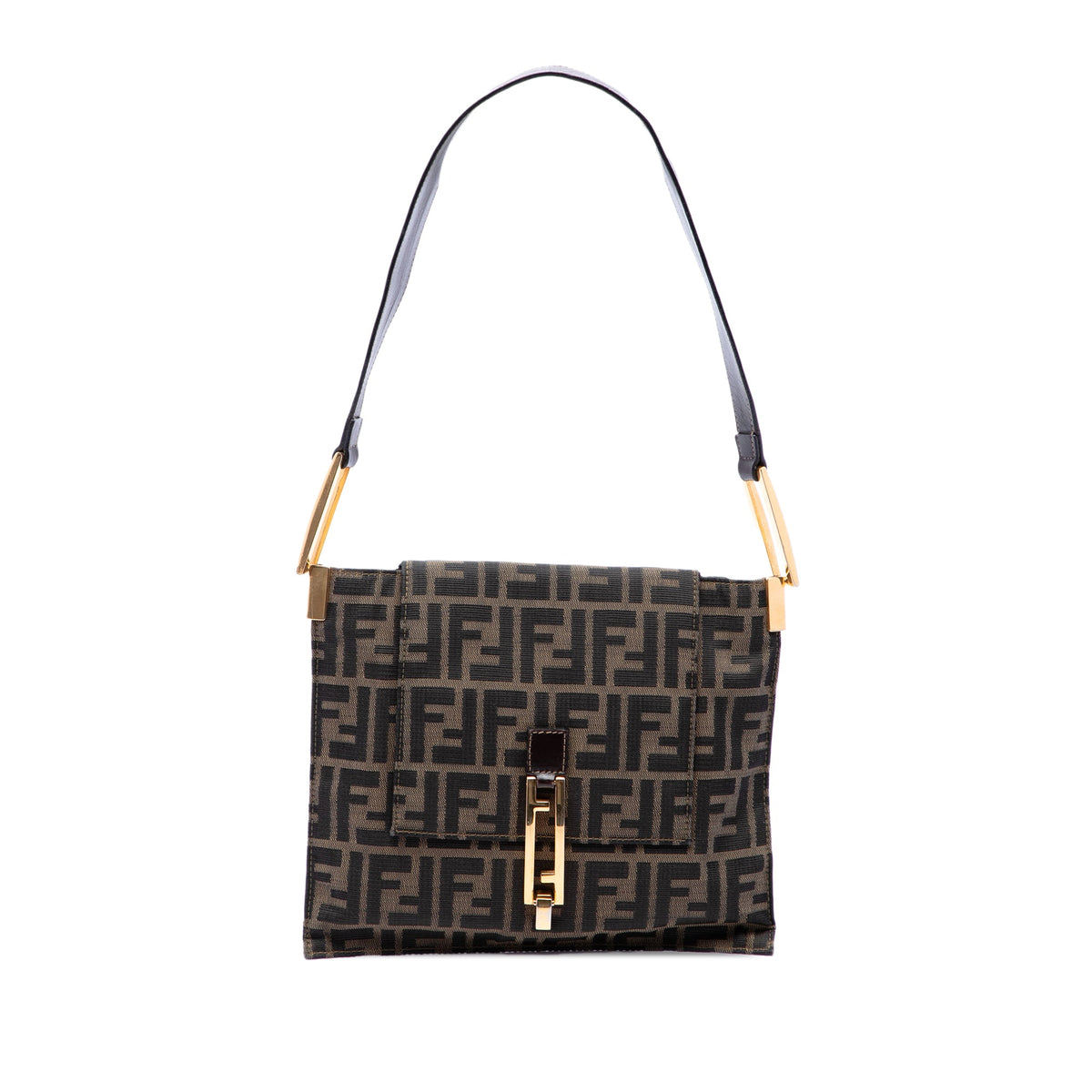 Fendi Zucca Canvas Flap Shoulder Bag