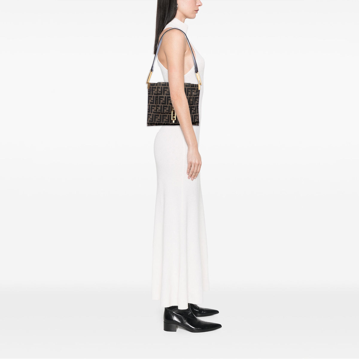 Fendi Zucca Canvas Flap Shoulder Bag