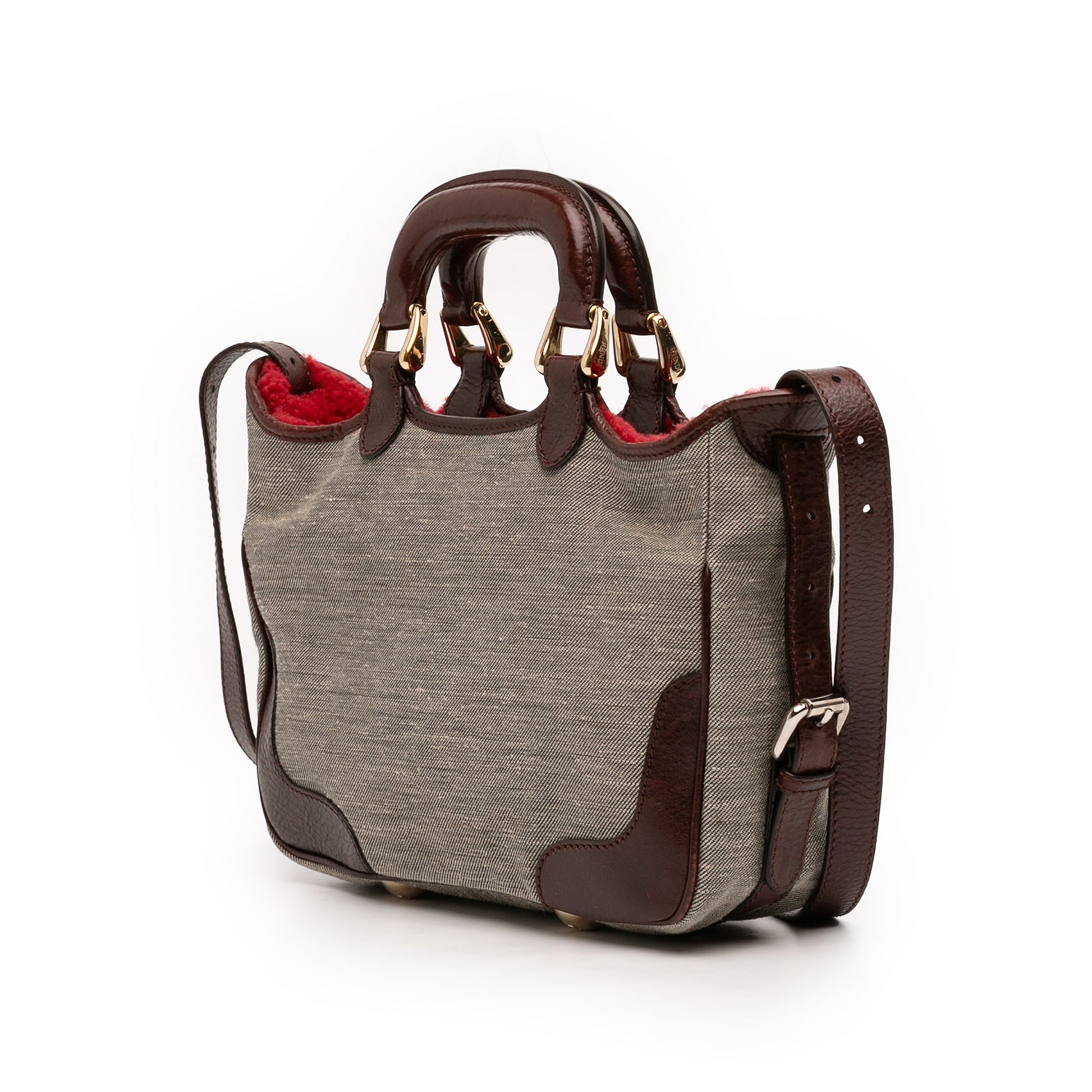 Fendi Embroidered Canvas Squirrel Satchel
