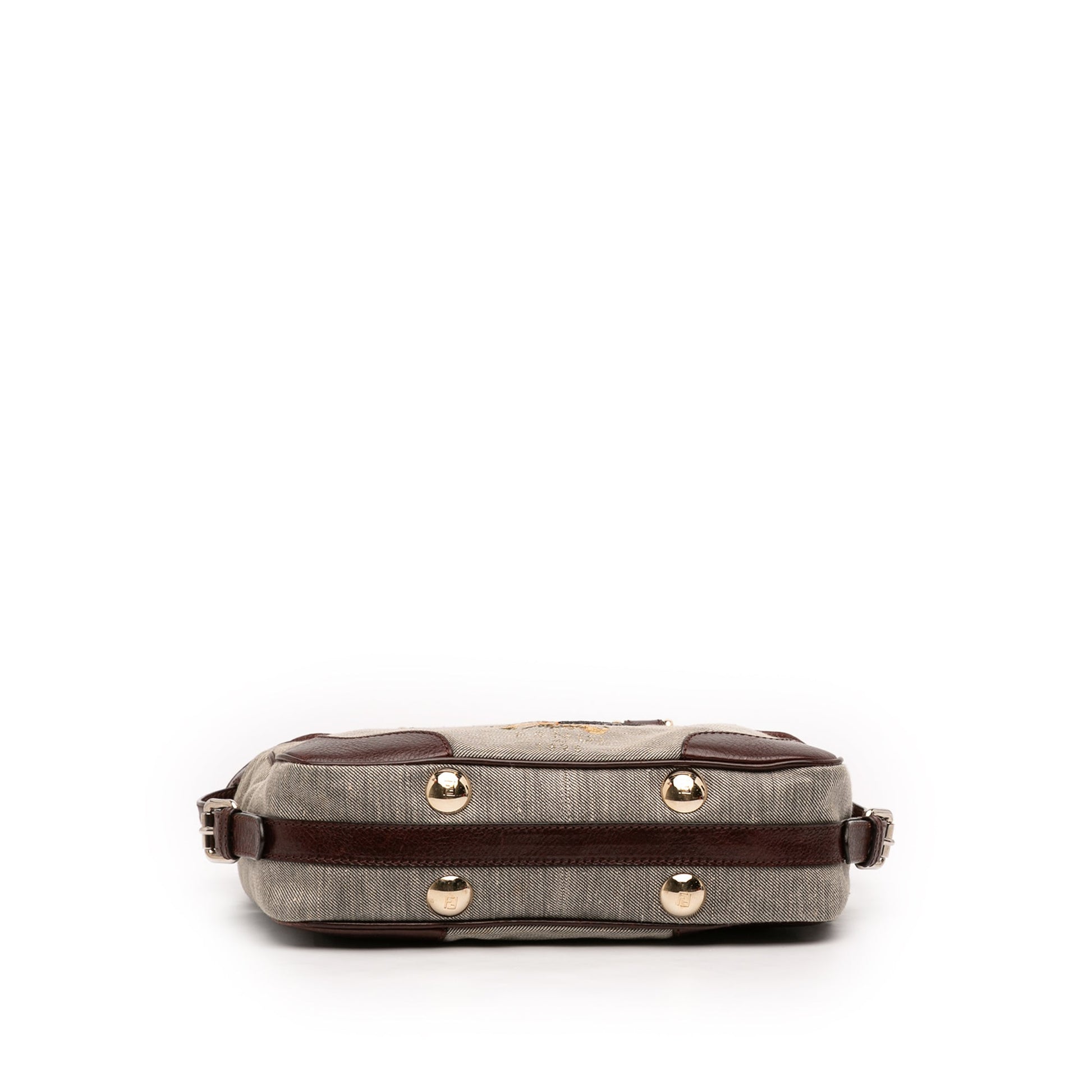 Fendi Embroidered Canvas Squirrel Satchel
