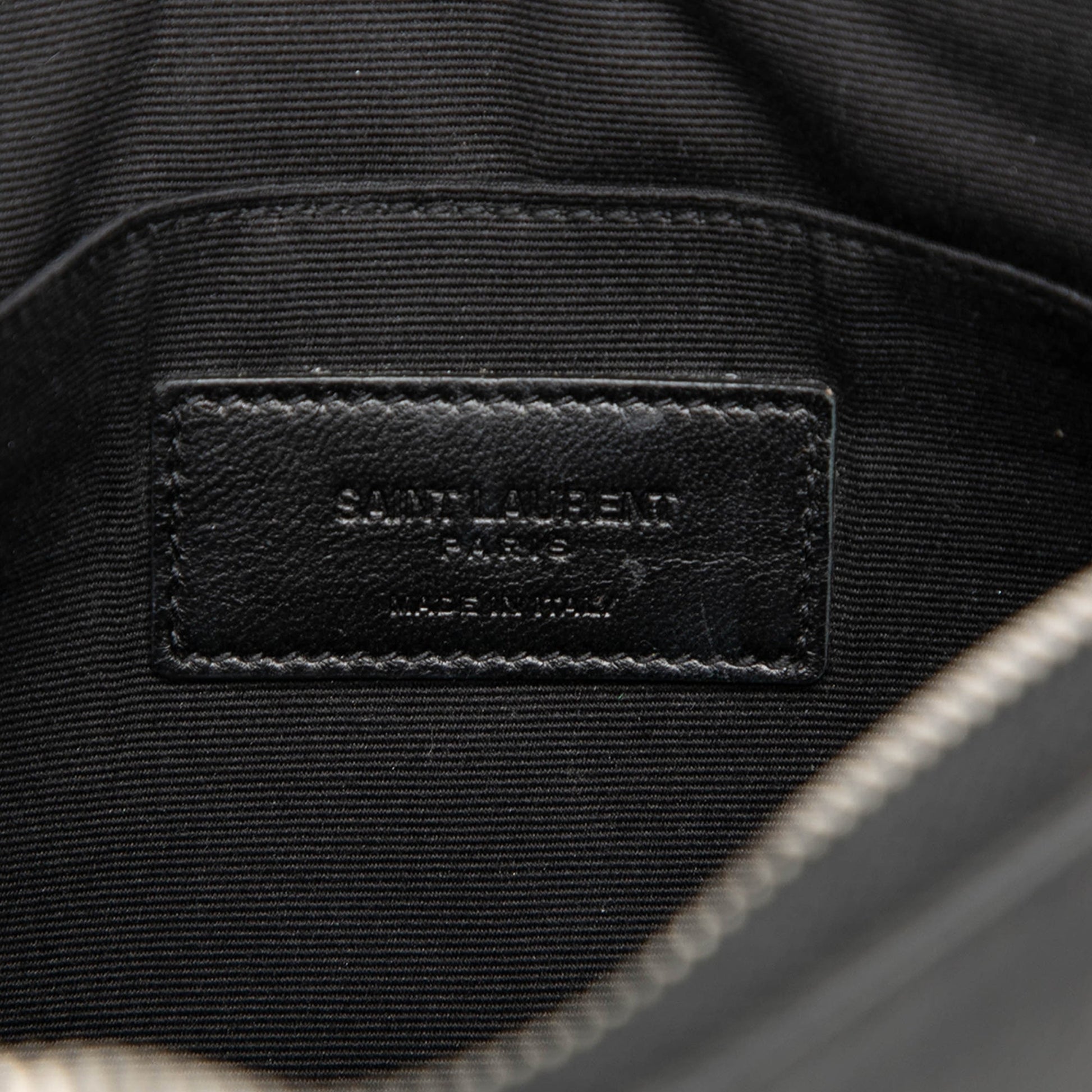 Saint Laurent Leather Multi Patch Zip Pouch