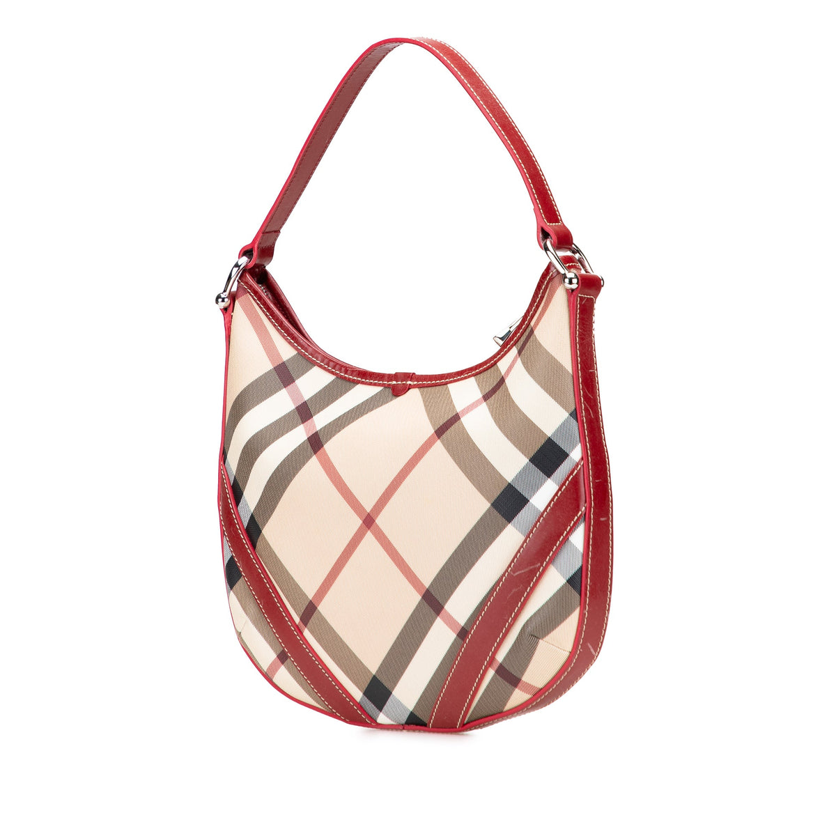 Burberry Supernova Check Coated Canvas Larkin Hobo