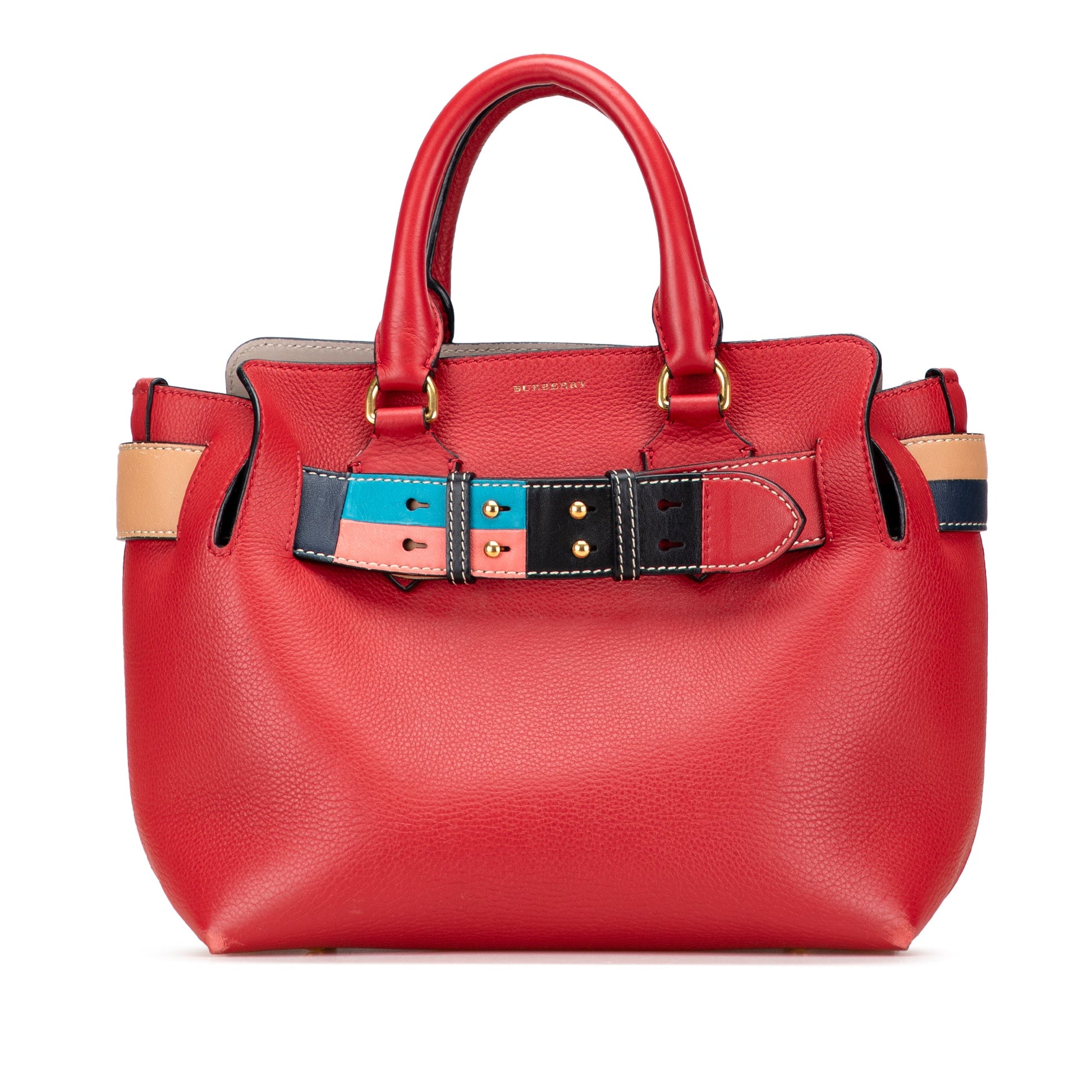 Burberry Small Grained Calfskin Belt Satchel