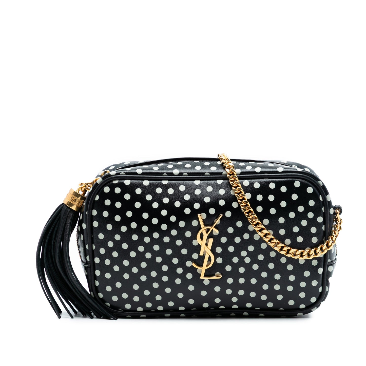 Saint Laurent Mini Calfskin Monogram Polka Dot Lou Camera Bag