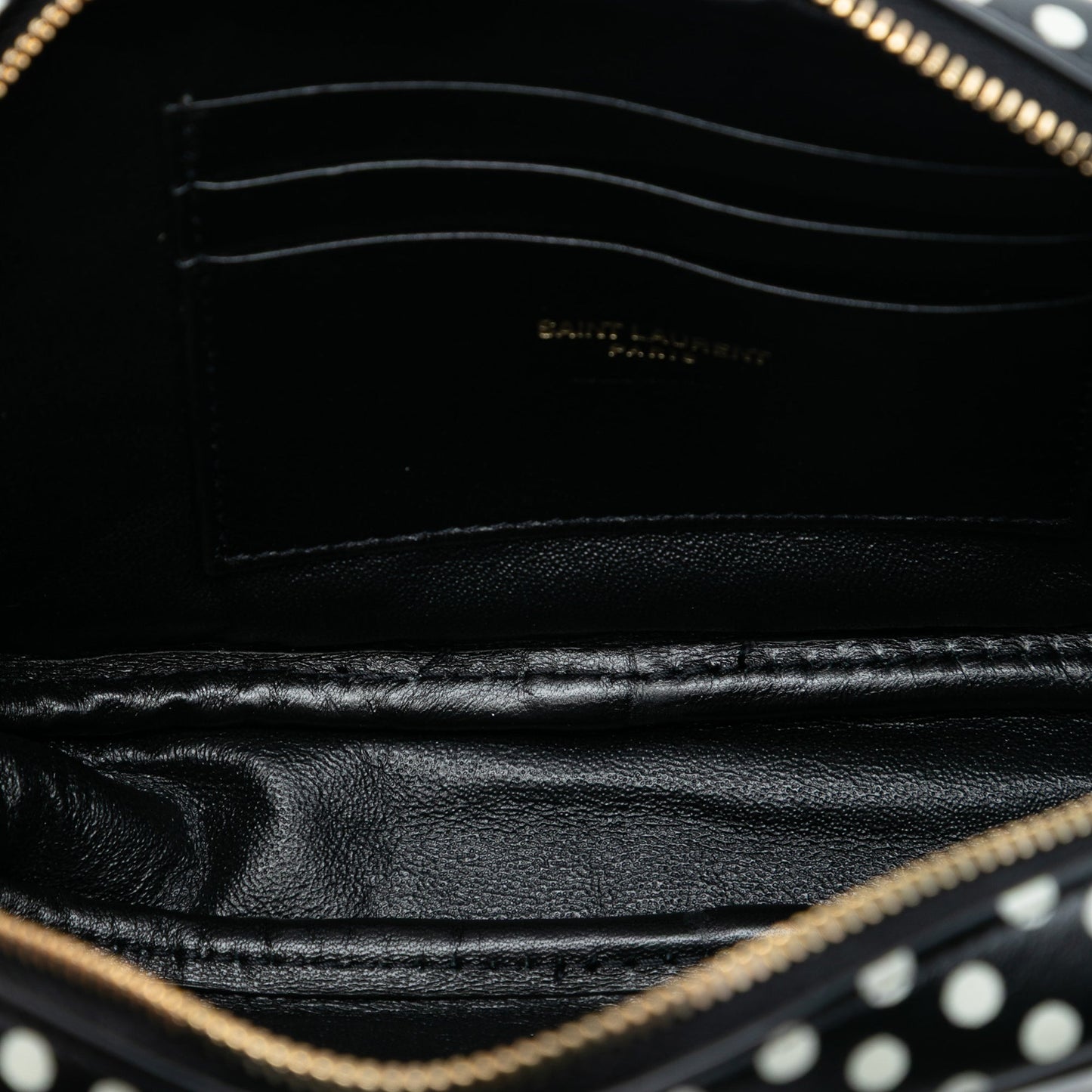 Saint Laurent Mini Calfskin Monogram Polka Dot Lou Camera Bag