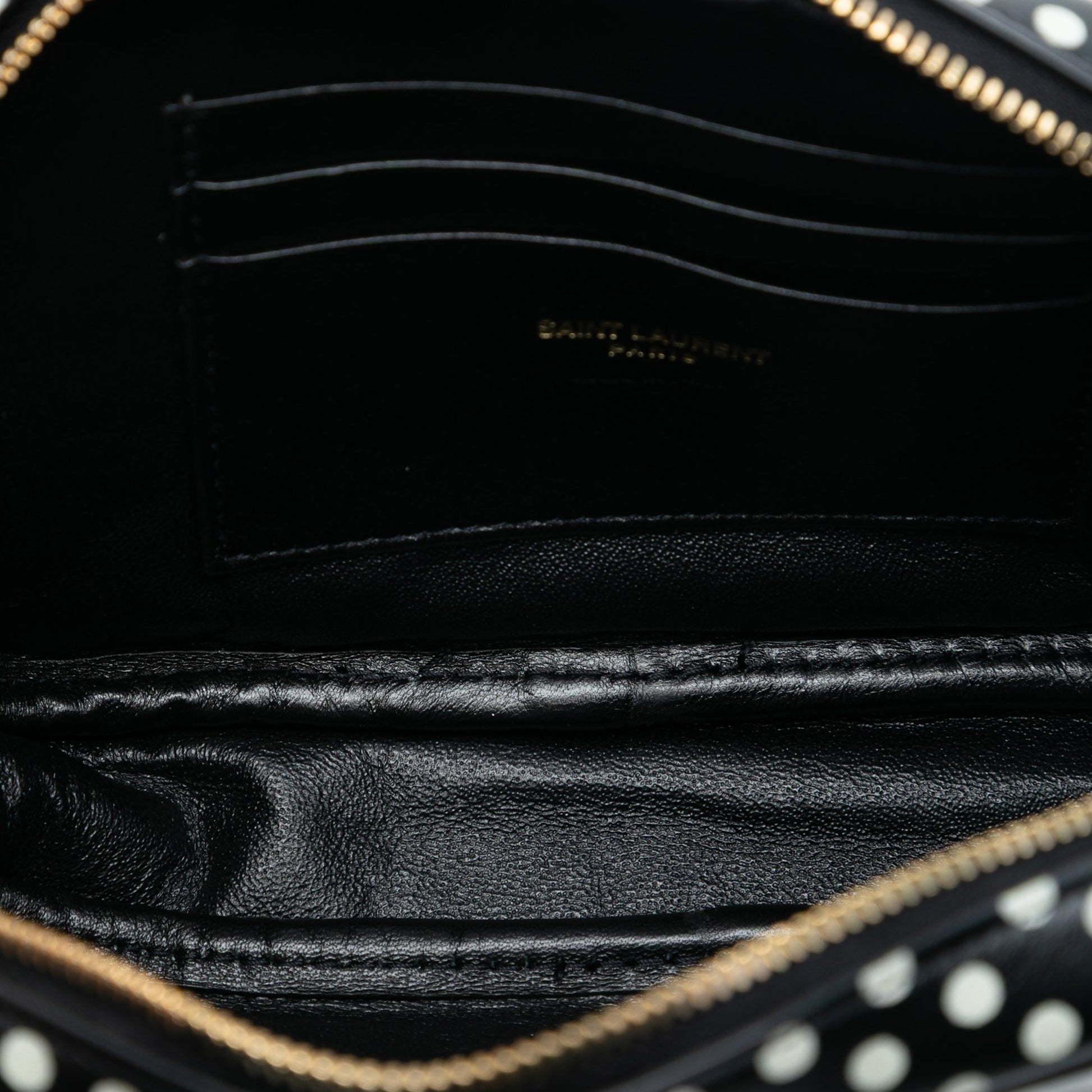 Saint Laurent Mini Calfskin Monogram Polka Dot Lou Camera Bag