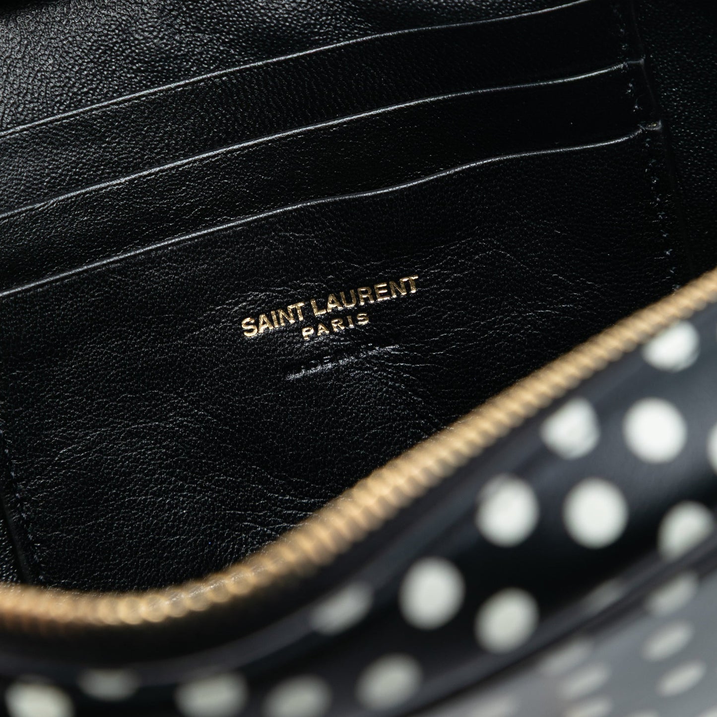 Saint Laurent Mini Calfskin Monogram Polka Dot Lou Camera Bag