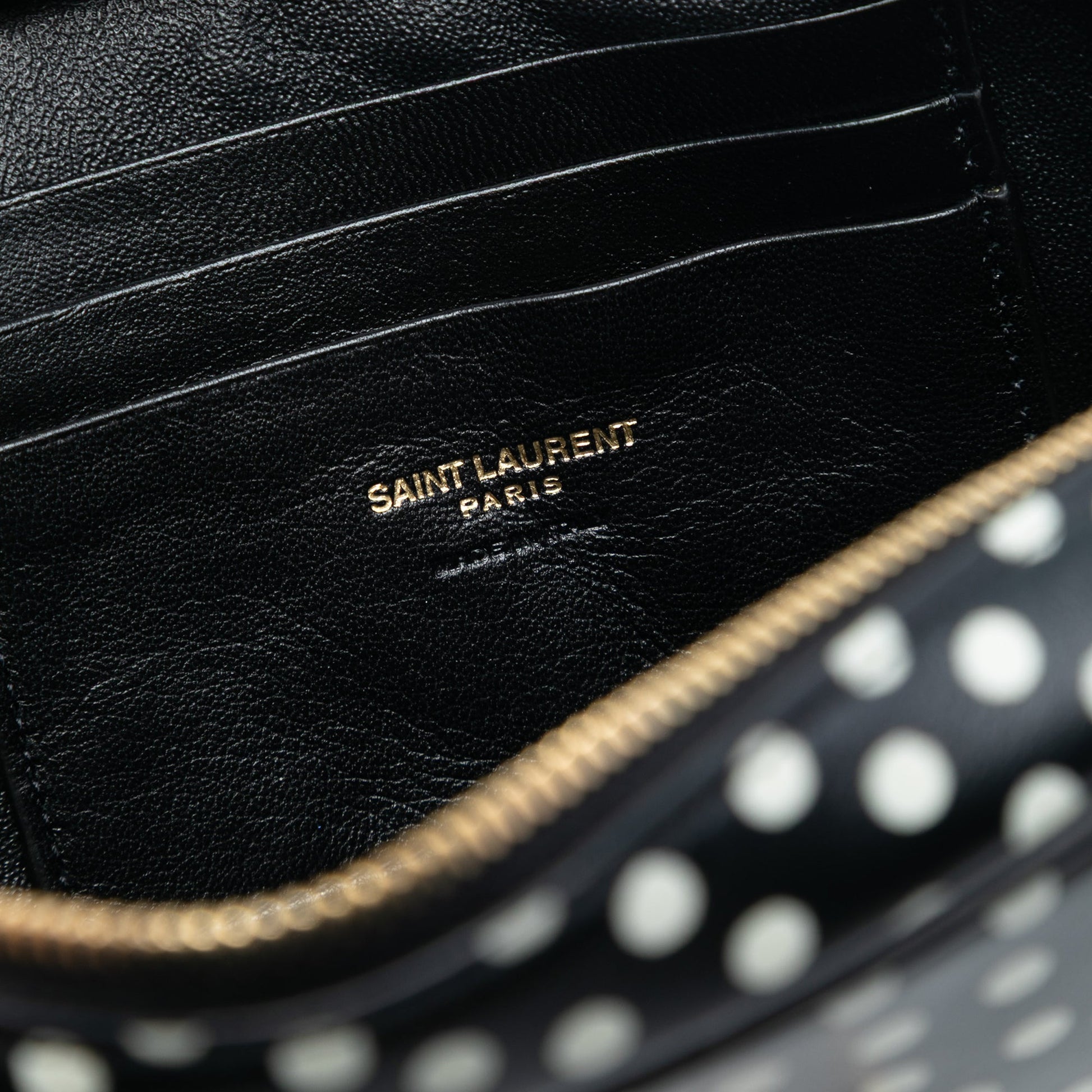 Saint Laurent Mini Calfskin Monogram Polka Dot Lou Camera Bag