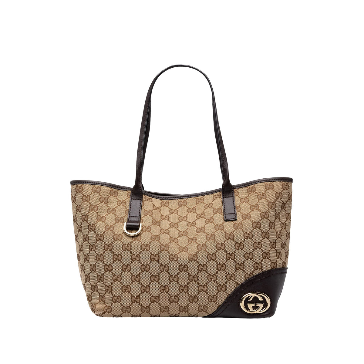 Gucci GG Canvas New Britt Tote — Beige